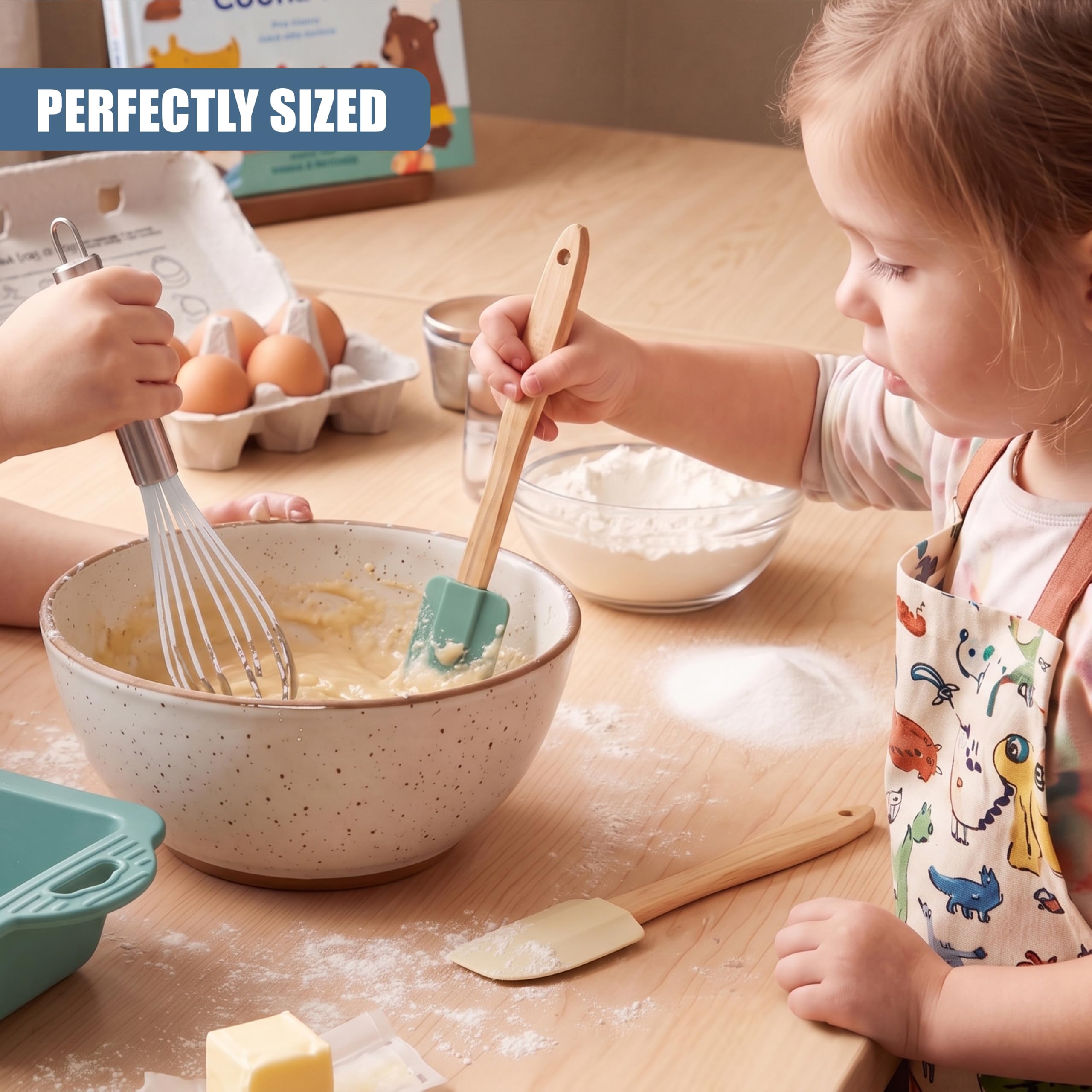 Silikon Backset für Kinder inkl Backform, Teigroller, Spatel, Pinsel, Schneebesen