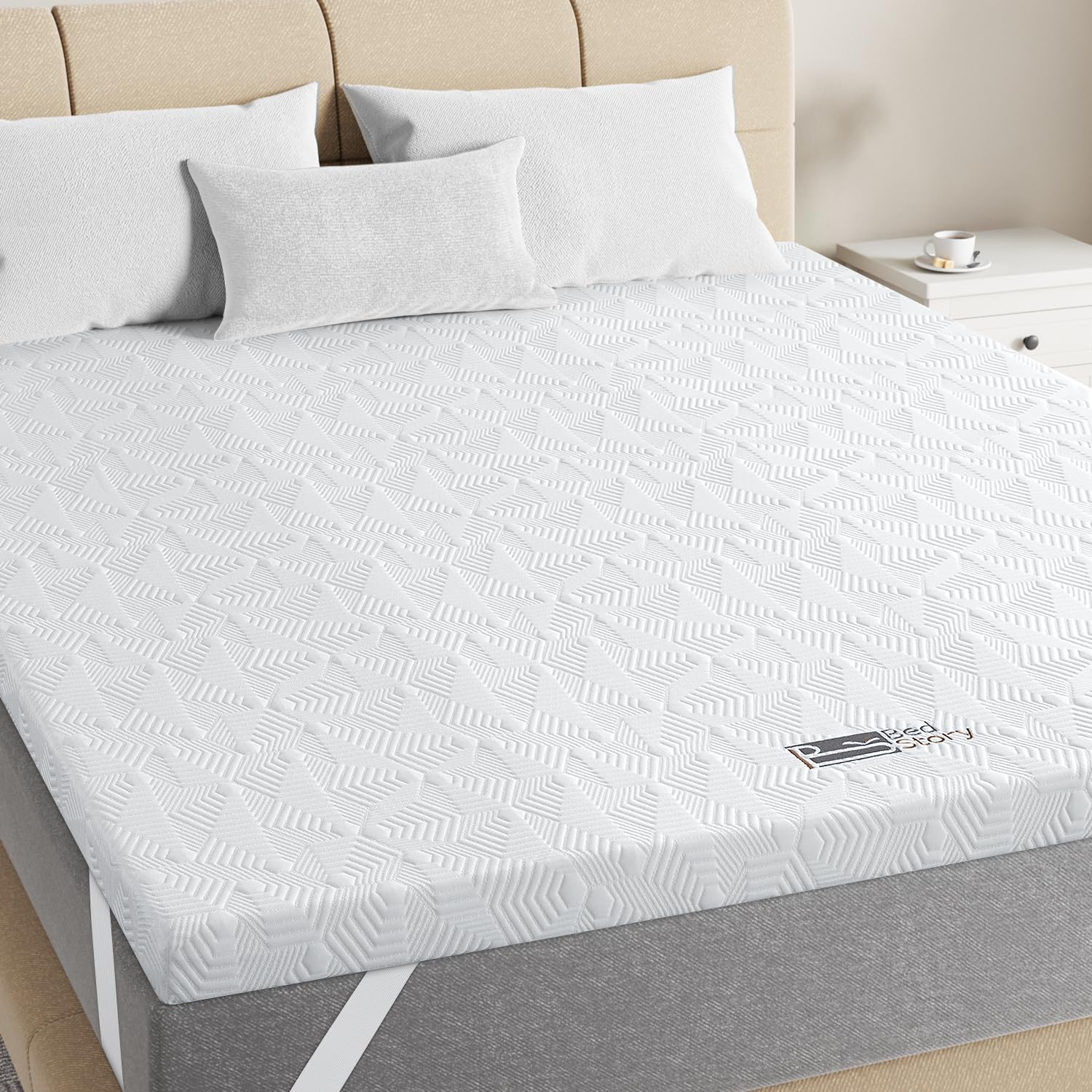 BedStory Surmatelas ferme 140x200cm-5cm d'épaisseur Deux niveaux de fermeté H3 & H4 Surmatelas, surmatelas à 7 zones en mousse à froid, surmatelas pour lit à sommier tapissier, caravane, canapé-lit