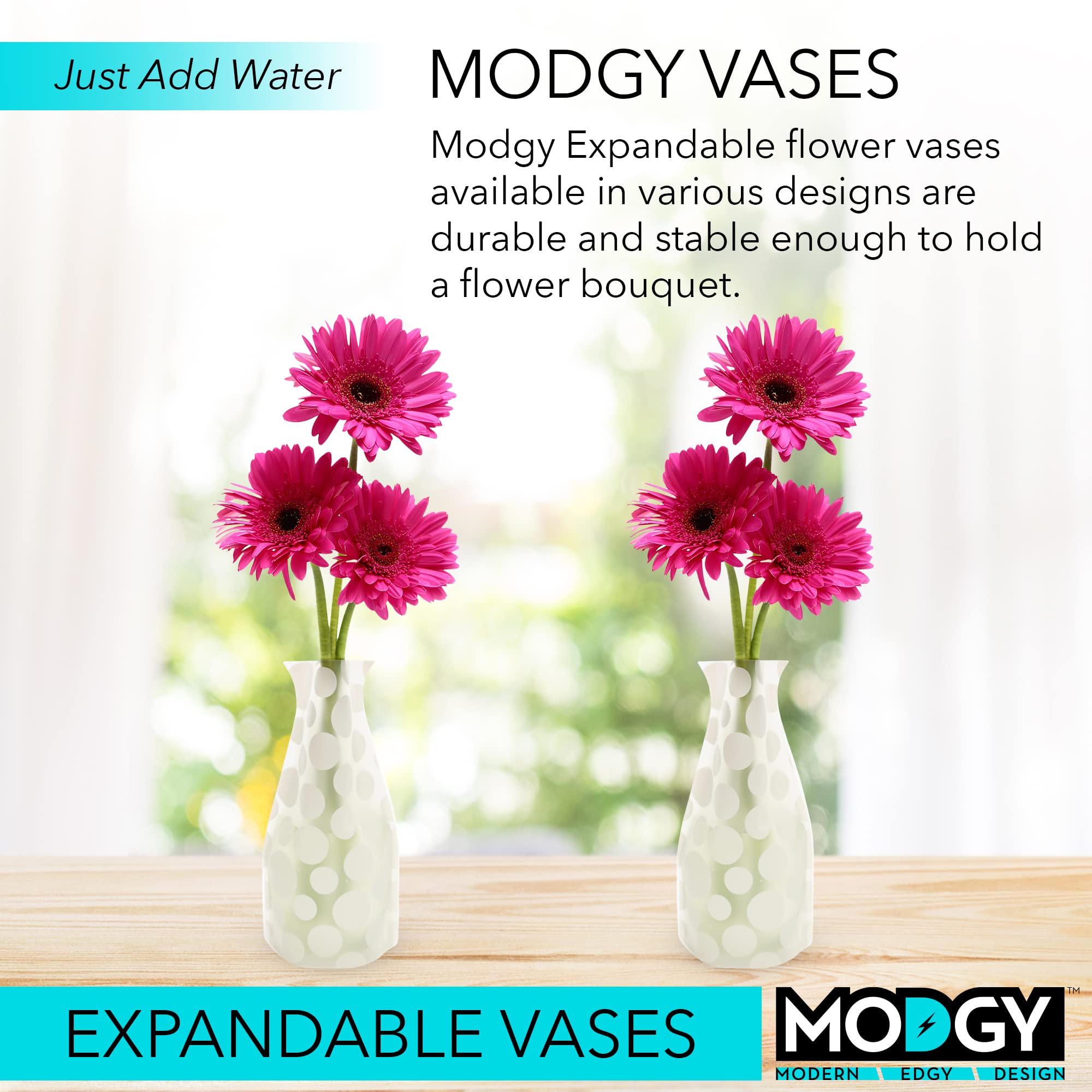 MODGY Expandable Flower Vase Plastic Decorative Modern Vases For...