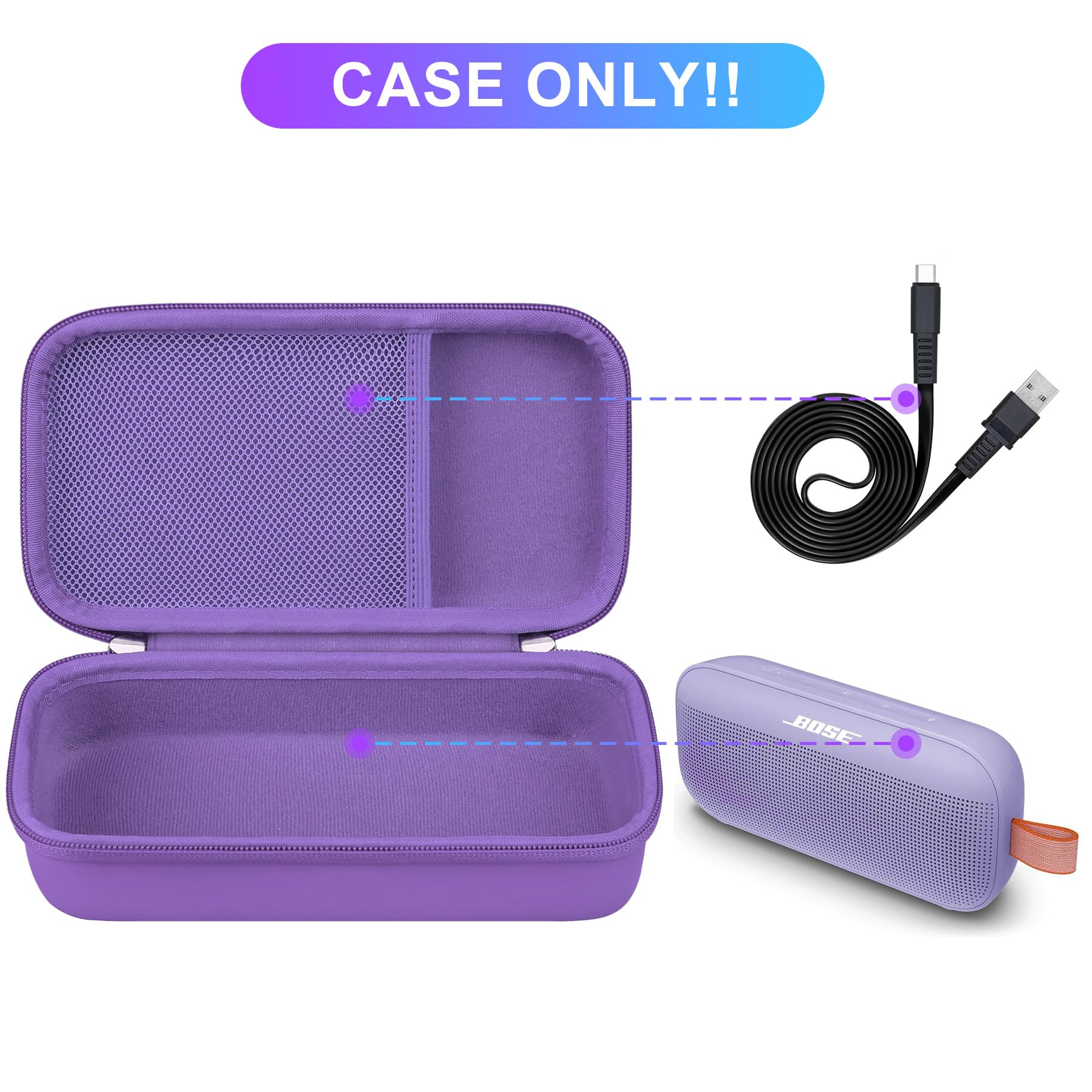 Housse Enceinte Bose Housse Rigide Voyage Bose Soundlink Flex - Coque EVA Protection étui Eva Bose Soundlink Flex