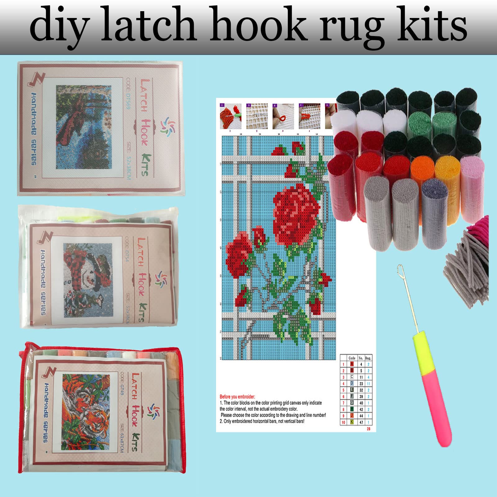 Produktbild von XvvwEndlessx Knüpfkissen Set Zum Selber Hund Knüpfen Für Erwachsene Und Anfänger,Diy Kissenbezug Mit Knüpfhaken-Set Latch Hook Cushion Kit,Kreatives