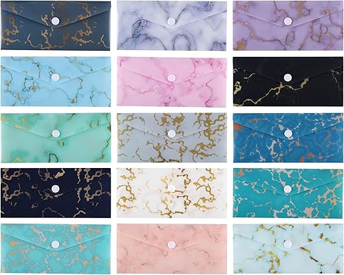 Miniatura 2 de Lpraer Paquete de 15 sobres de efectivo para presupuesto, sobre de presupuesto para sistema de efectivo, sobre de dinero con hoja de presupuesto,