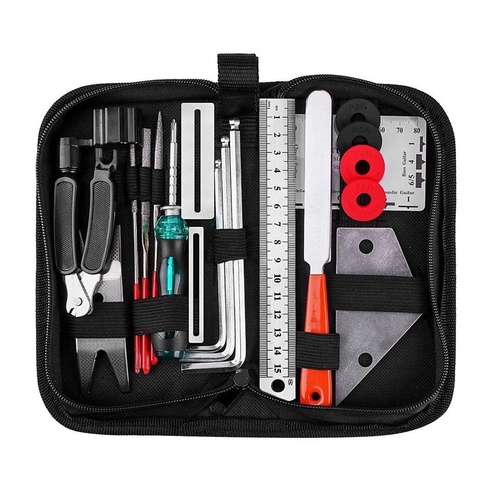 Kit De Reparación De Guitarra De 20 Piezas, Regla De Archivo Enrolladora