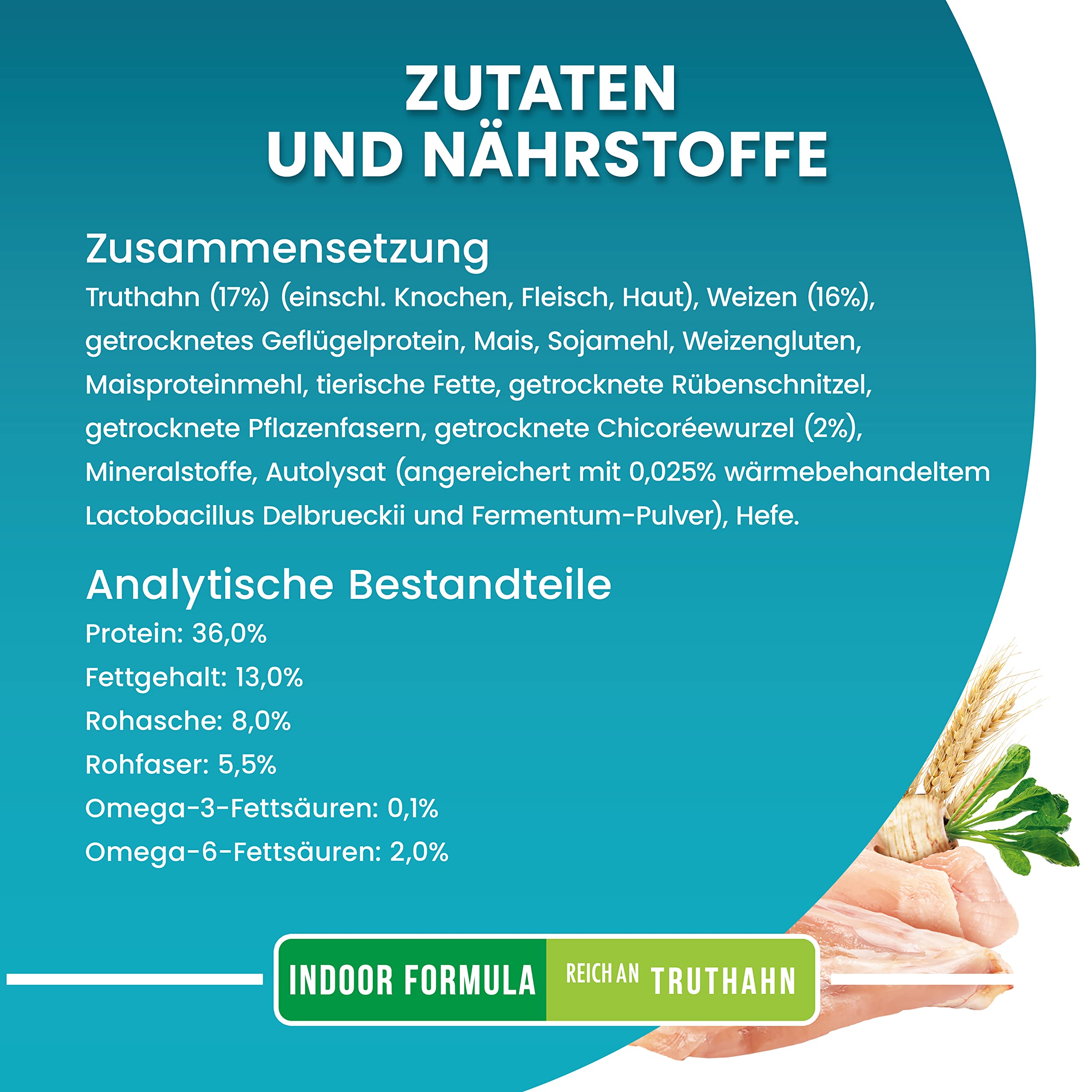 PURINA ONE BIFENSIS Indoor Formula Katzenfutter trocken für Hauskatzen, reich an Truthahn, 4er Pack (4 x 2,8kg)