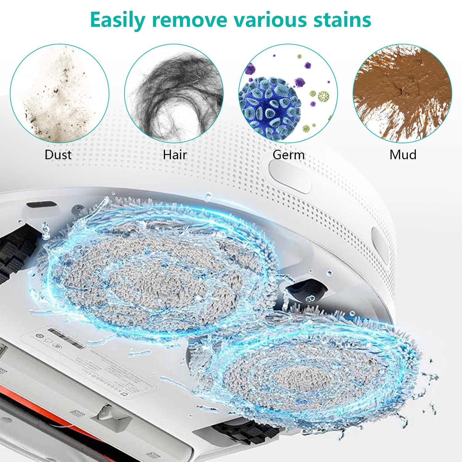 Panni mocio con supporto di ricambio, piastre per Xiaomi X20+, per Dreame L10S Ultra/L10s Pro Gen 2/L10s Pro Gen 3/L10 Ultra/L10S Pro/L10 Prime/X20 Pro aspirapolvere Robot Aspirapolvere Ricambi