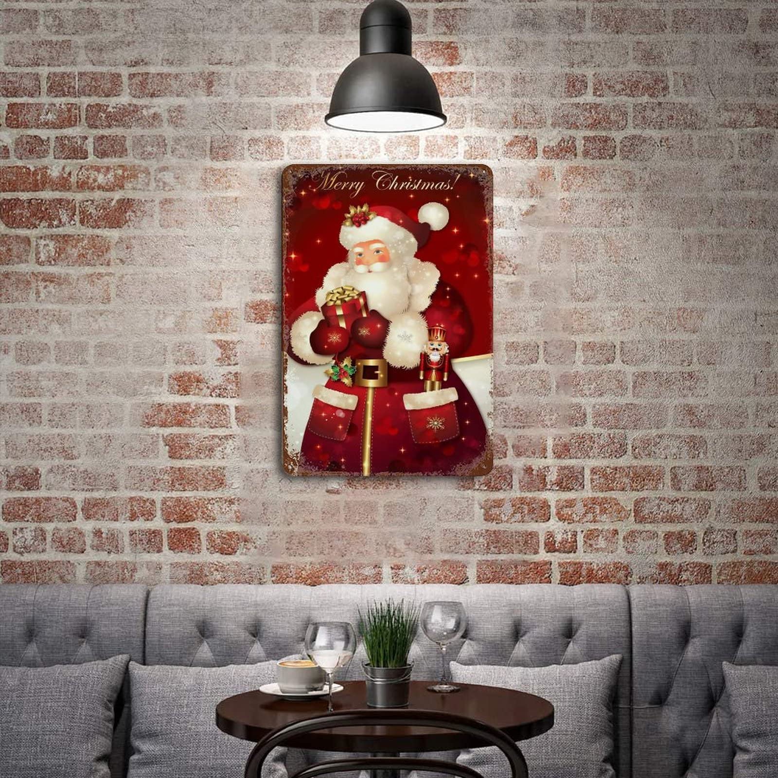 サンタクロースの金属製装飾プレート