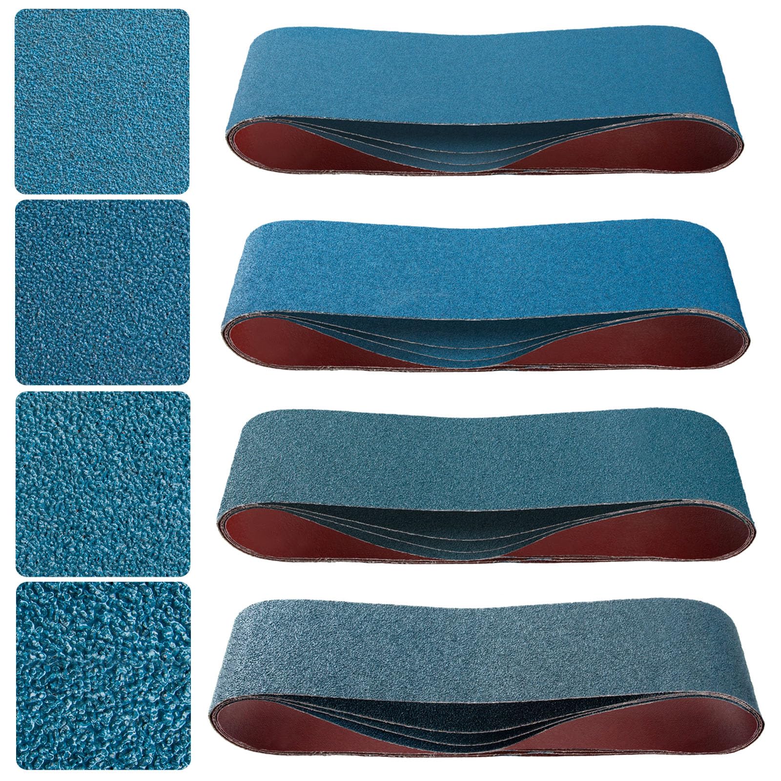 4x36 Inch Belt Sander Sanding Belts Kit 16 Pcs (4 Each of 40/60/80/120 Grits), Zirconia Belt Sander Paper Sanding Belts for Wood, Metal, Cars, and