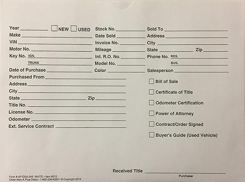 Miniatura 4 de Chaqueta de oferta de vehículos, sobre de ventas de automóviles, color blanco (P6), 500 unidades.