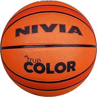 Nivia True Color Basketball, As per BFI Standard, 14 Panels, Moulded Soft Rubber Cover with Pebbled Texture, Butyl Threadw Price In India