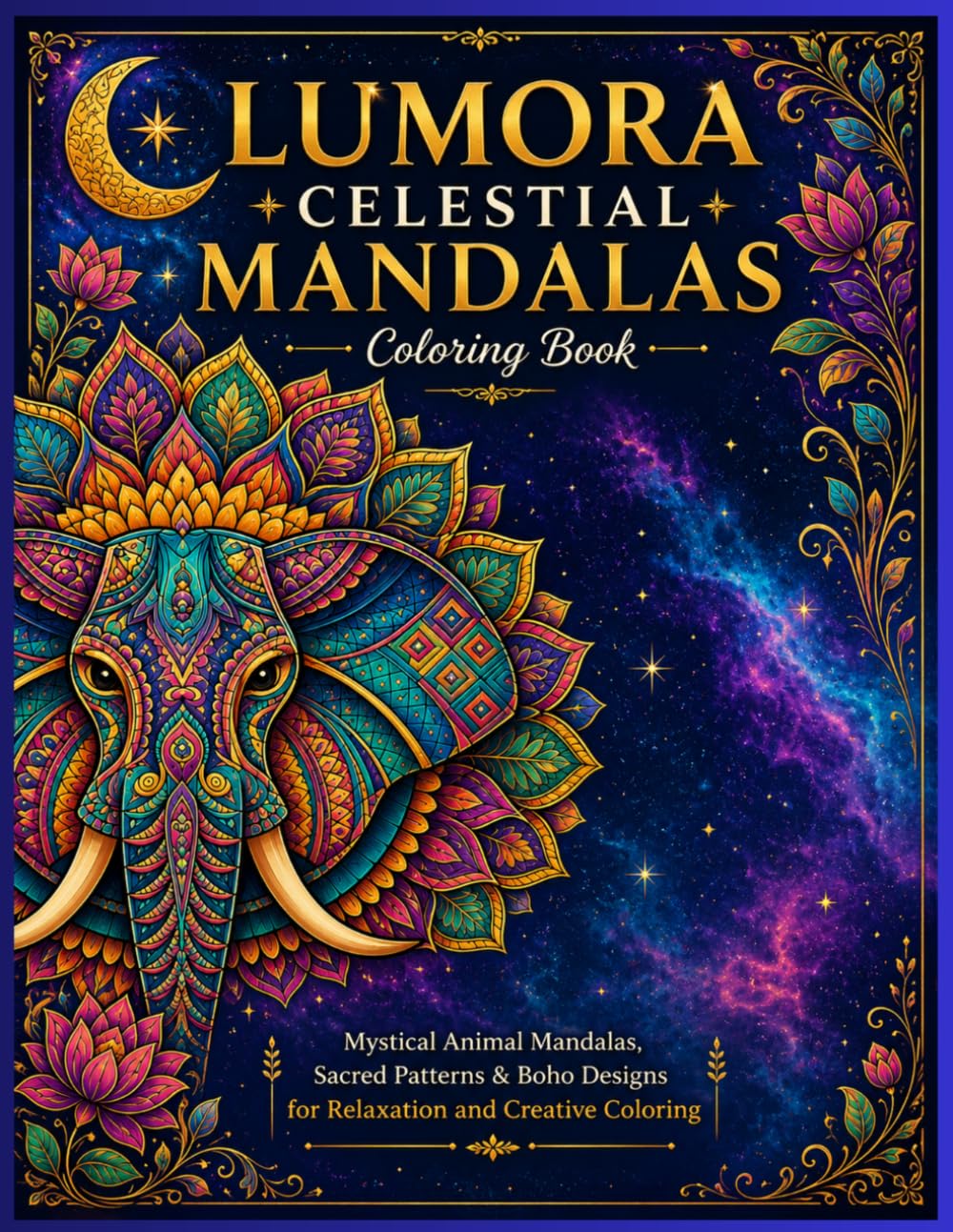 LUMORA CELESTIAL MANDALAS Coloring Book: Mystical Animal Mandalas, Sacred Patterns & Boho Designs for Relaxation and Creative Coloring