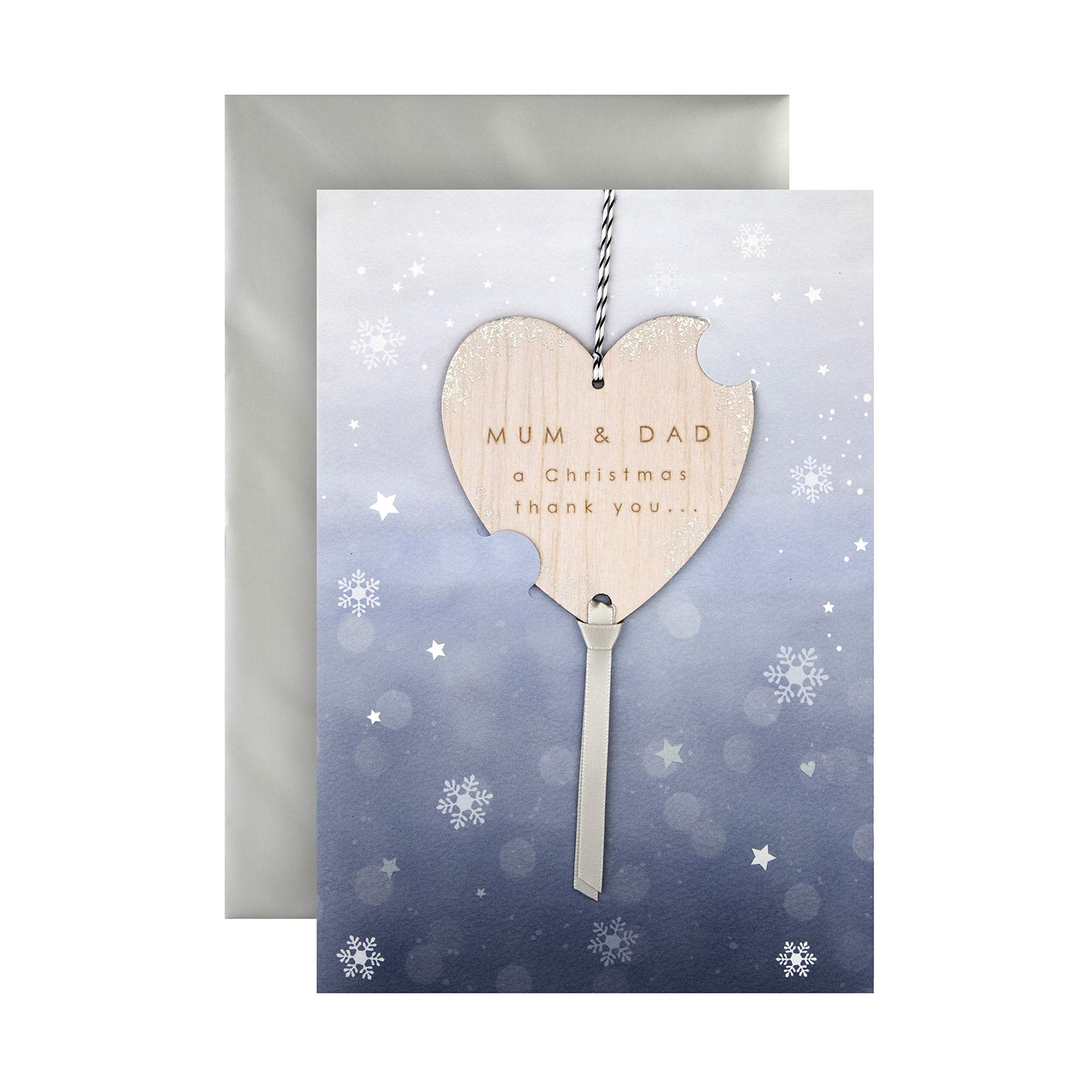 Hallmark Christmas Card for Mum and Dad - Traditional With Keepsake ttachment