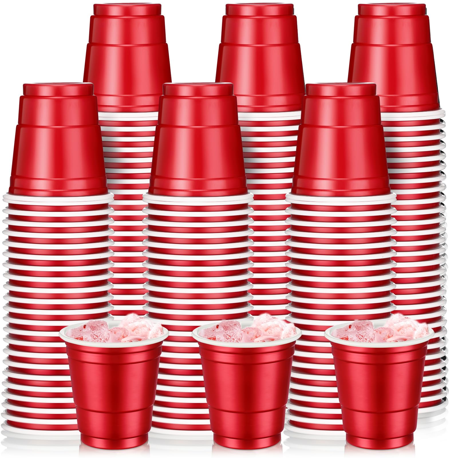 Layhit 200 Pack 2oz Shot Cups Disposable Plastic Mini Glass Cup, Red