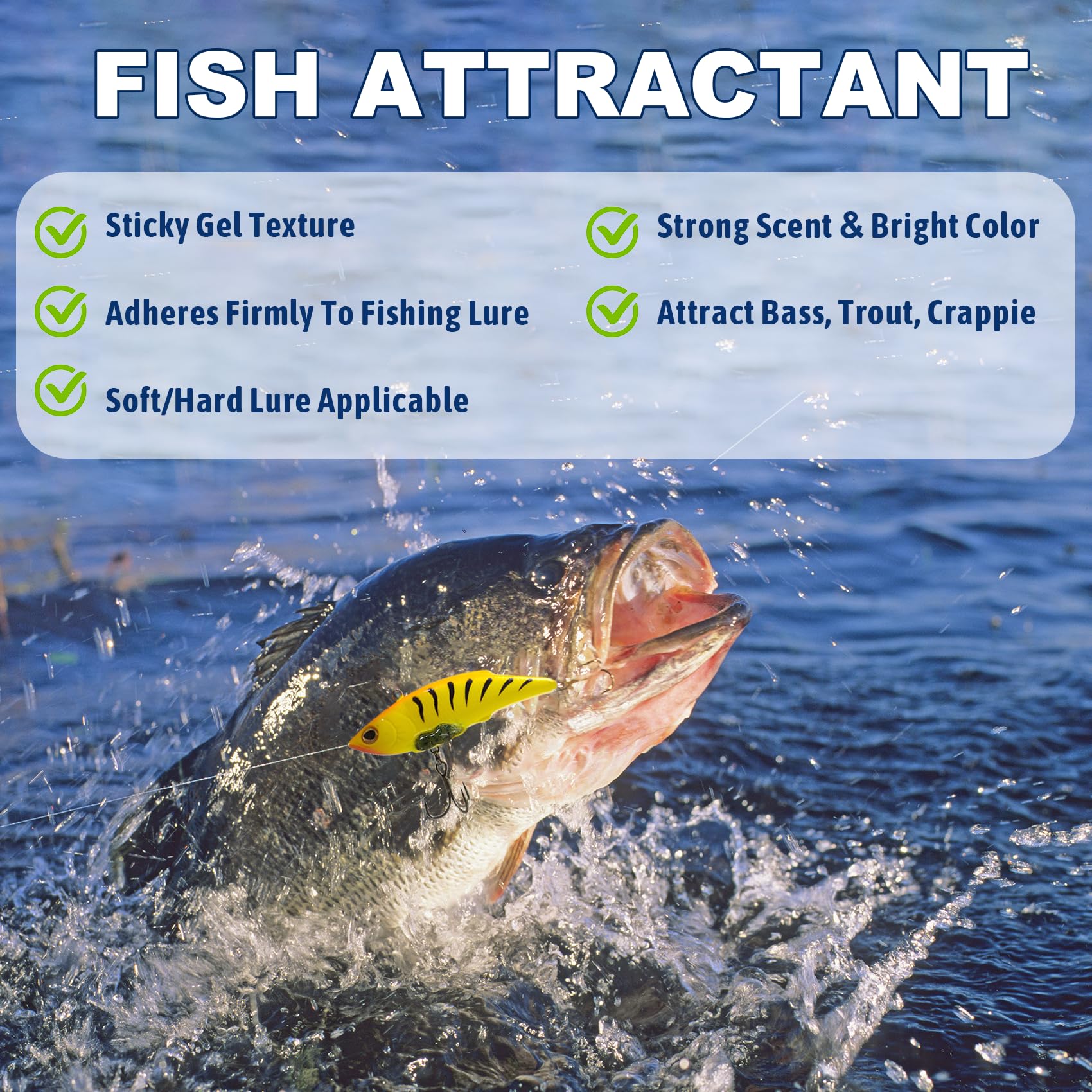 EUPHENG Aventik Gel Fish Attractant Dark Green Garlic/Shrimp Scent Bait Gel with Flash Colors Long-Lasting Fishing Lure Enhancer for Bass, Crappie and Trout Attractant (Garlic Smell-10ml*1)