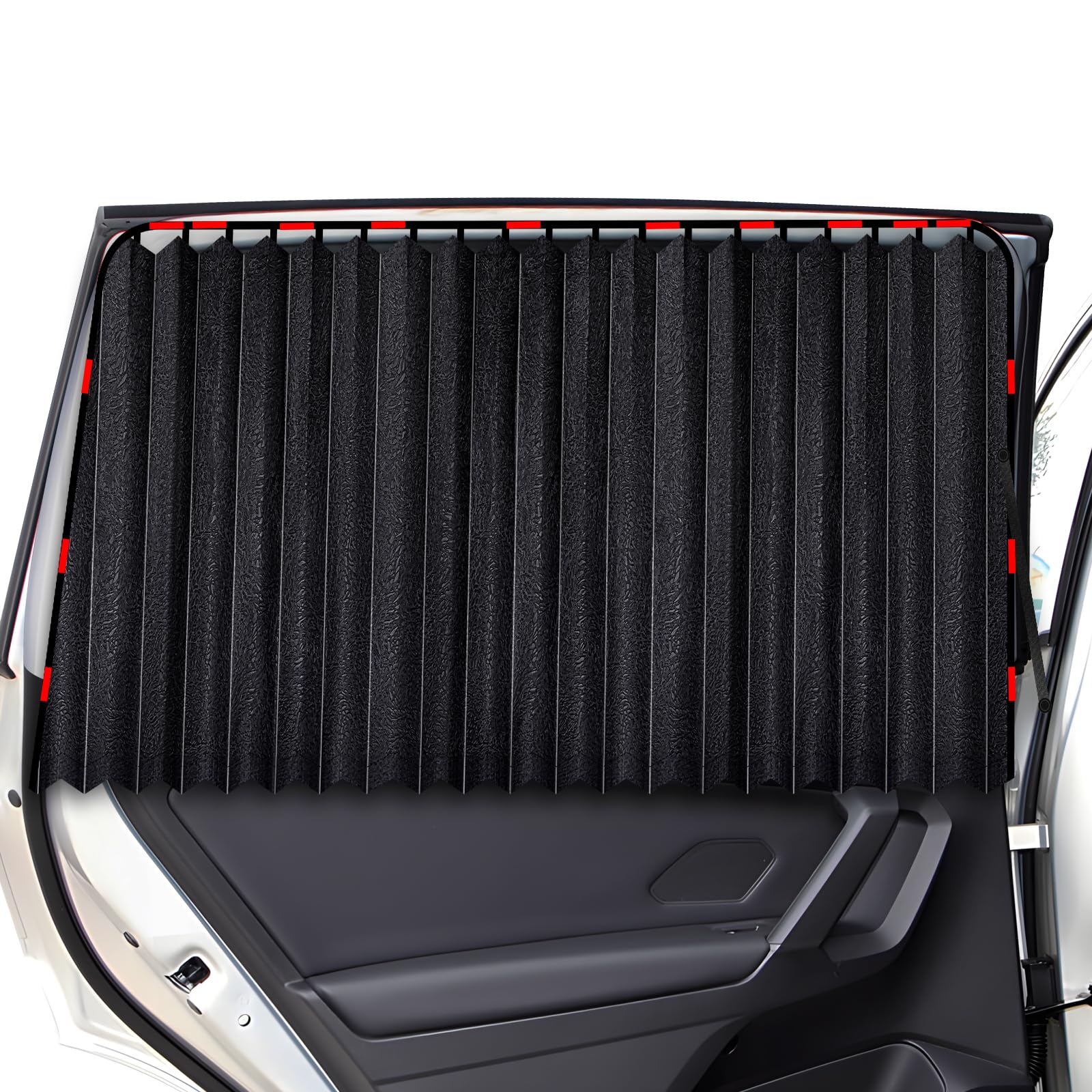 ZATOOTO Car Curtain (2 Pieces), Magnetic Car Window Curtains for Blocking UV Rays and Privacy Thickened Enhanced, Black