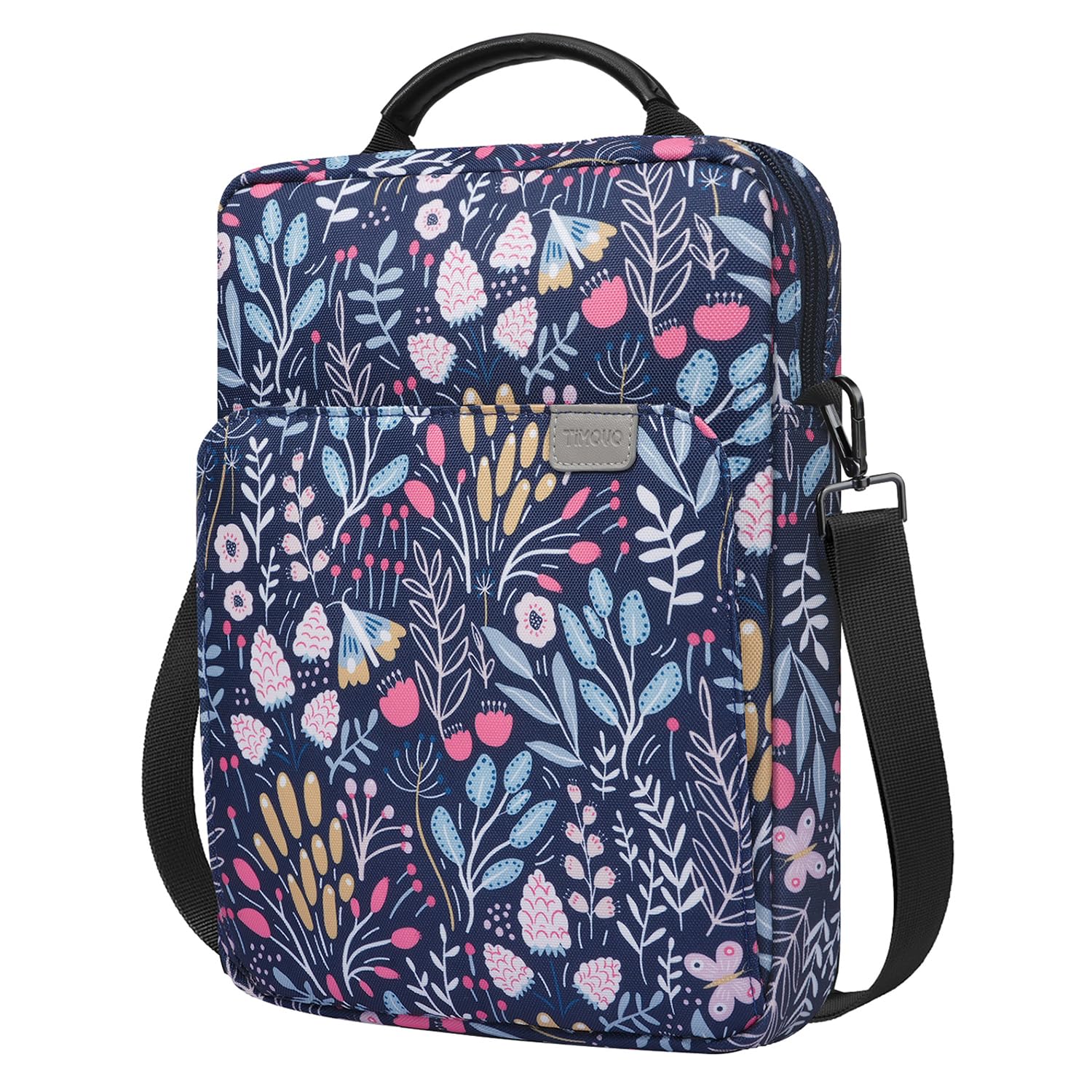 TiMOVO 9-11" Tablet Sleeve Bag Carrying Case with Strap, Colorful Flower
