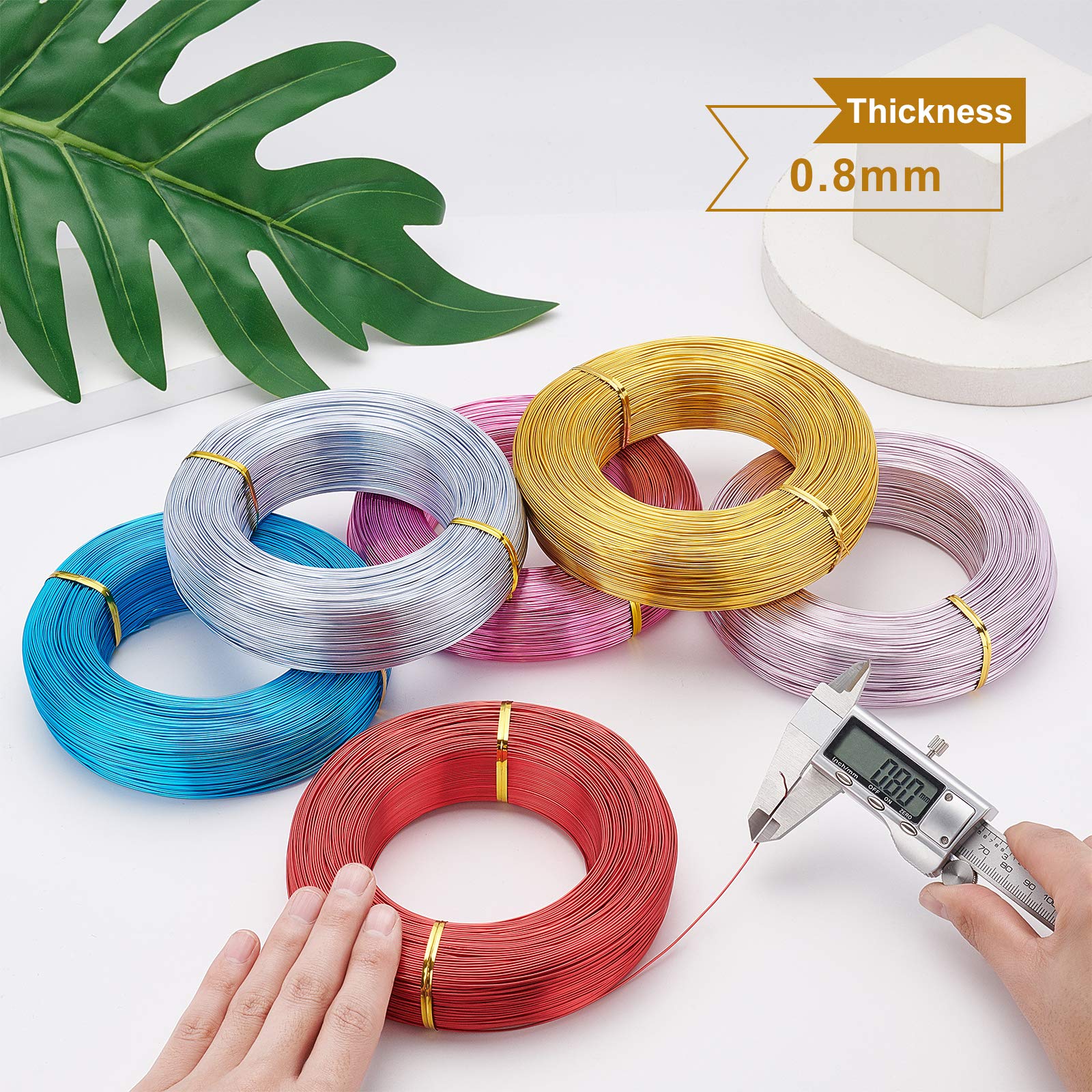 BENECREAT 984 Feet Gold Craft Wire - 20 Gauge Aluminum Wire for Beading, Jewelry Making & Art & Craft Projects