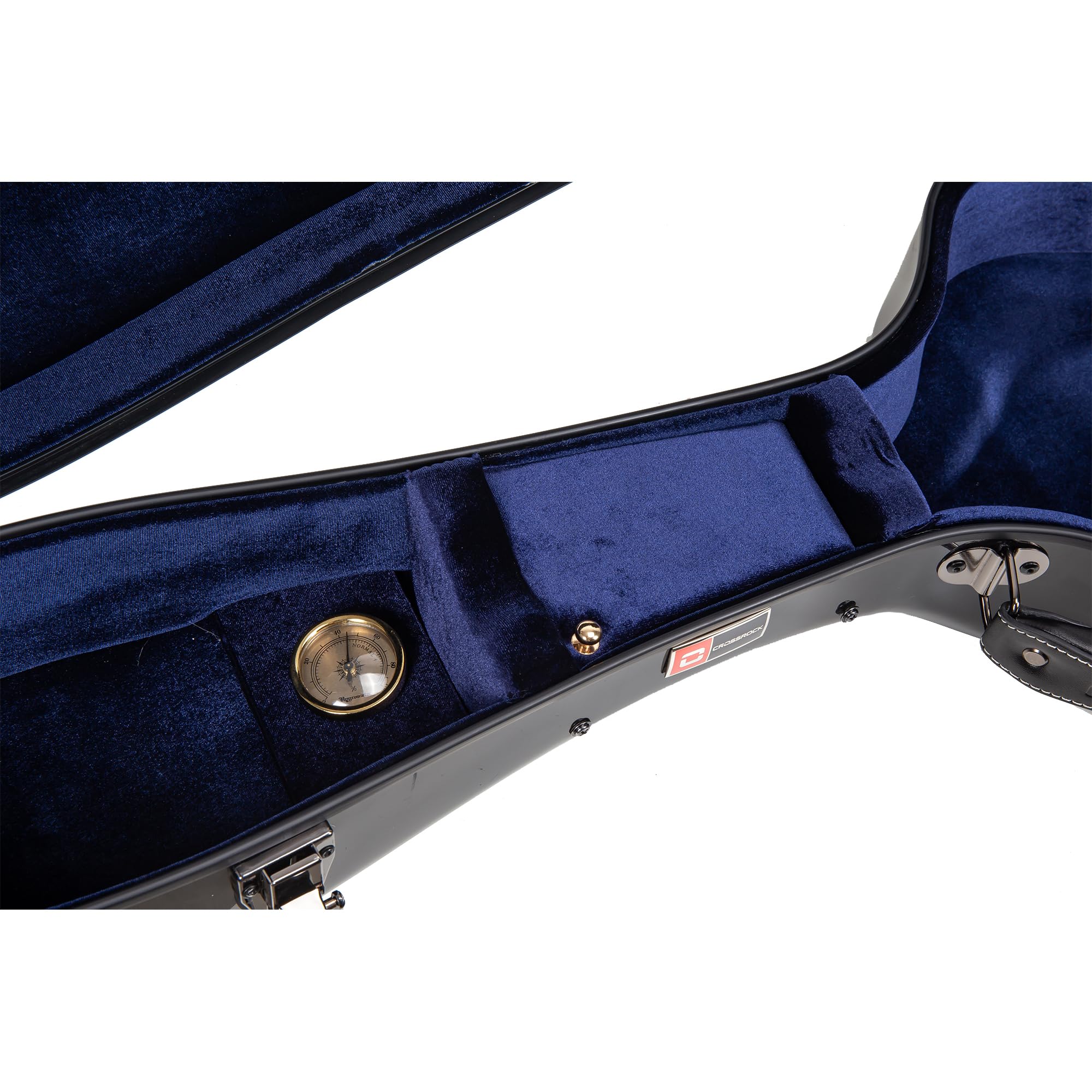 Crossrock Funda de Guitarra clásica 3/4 de Fibra de Vidrio rígida, Estilo Mochila, Color Negro (CRF1000CTBK)