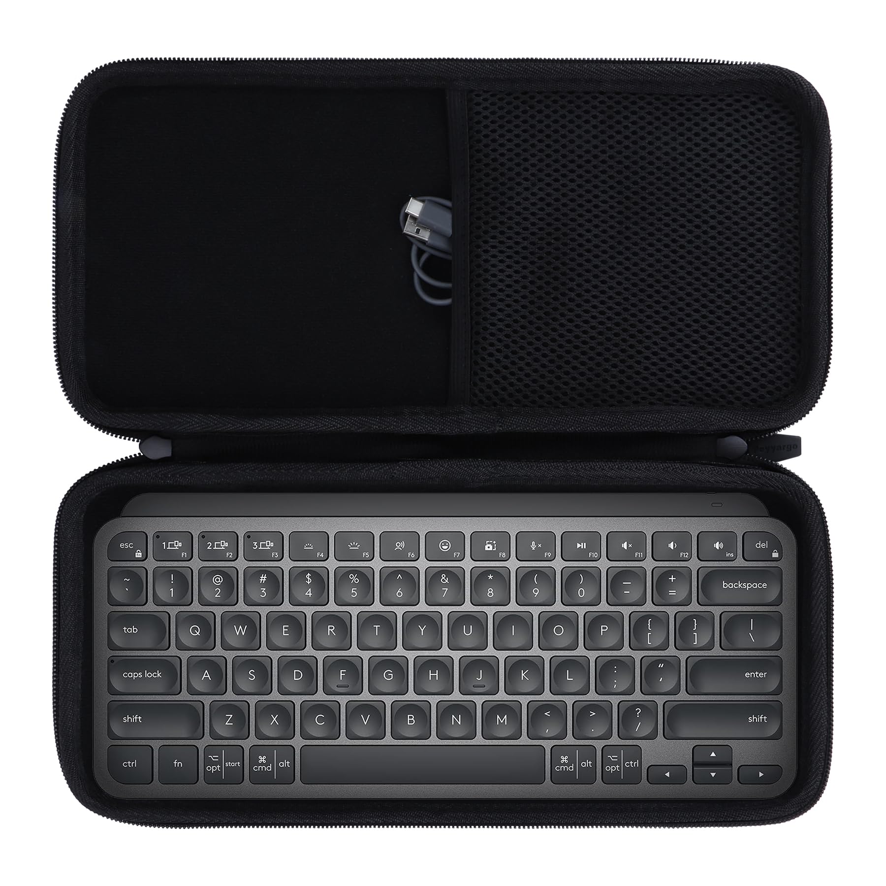 Dur Étui de Protection Compatible avec Logitech MX Keys Mini Minimaliste Clavier (Noir)