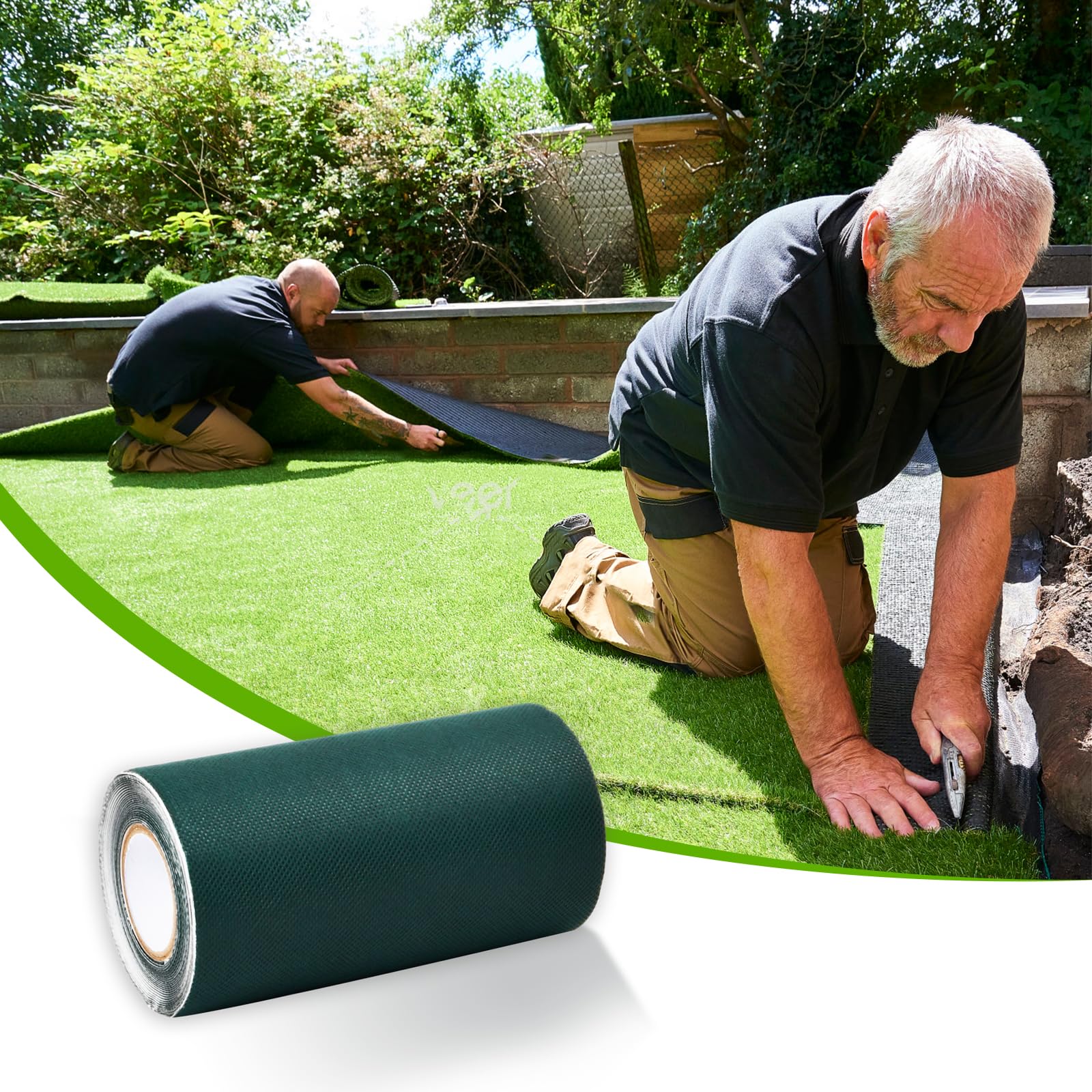 Cinta Adhesiva De Césped Artificial, 15 Cm x 5 M, Para Exteriores