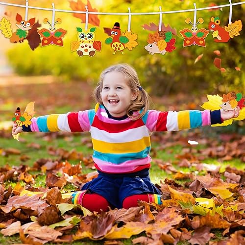 Miniatura 6 de Kits de manualidades de otoño para niños, lindos animales, pavo, otoño, búho, manualidades, hojas de arce, manualidades de Acción de Gracias, a