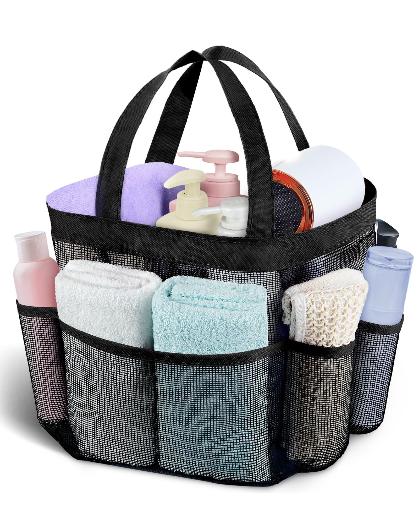 Attmu Mesh Shower Caddy Portable, Quick Dry Hanging Shower Tote Bag for College Dorm Room Essentials, Large Capacity Shower Caddy Dorm for Bathroom Gym Swimming