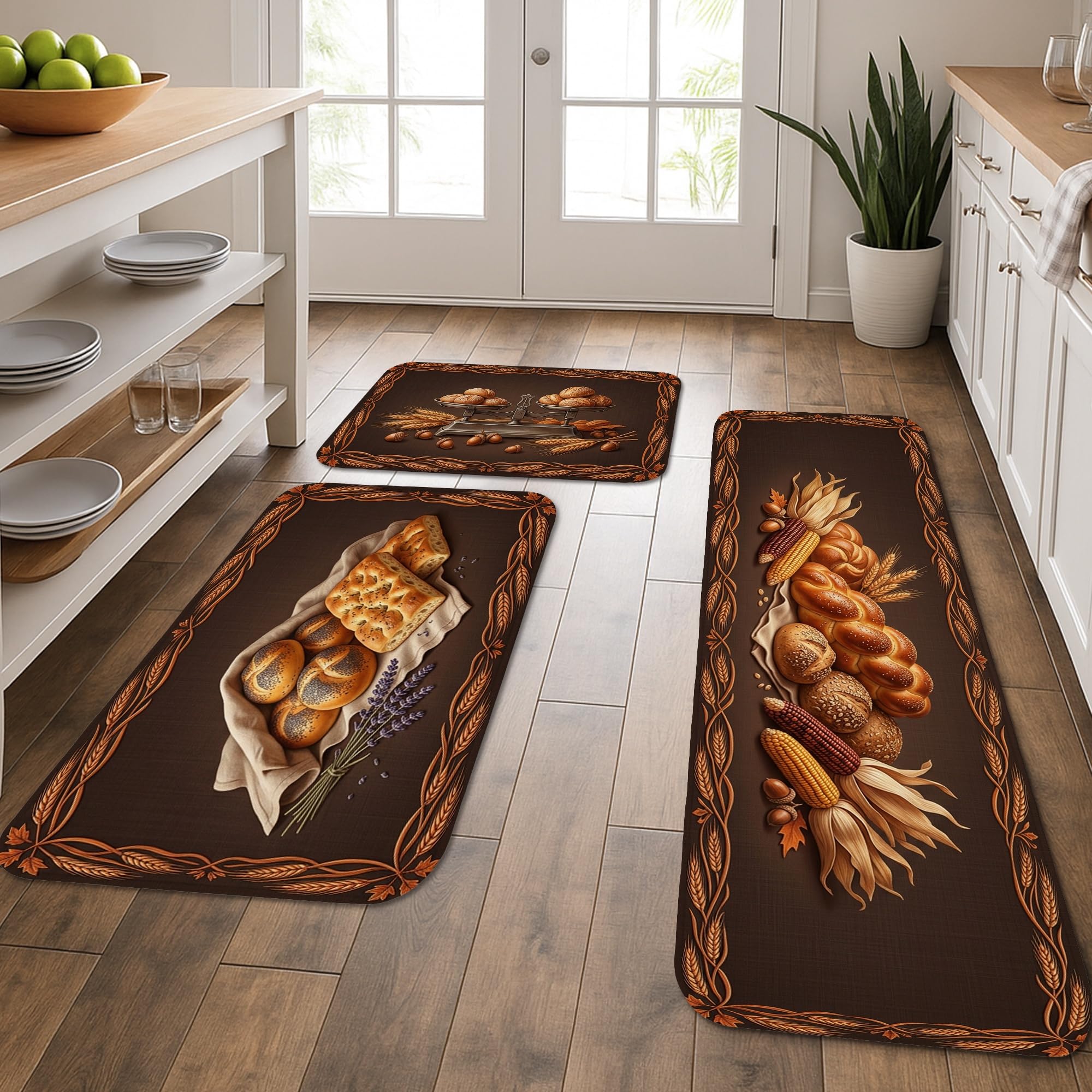 Tapis de cuisine antifatigue marron pour protéger le sol de l'évier