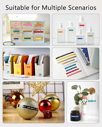 Miniatura 6 de Paquete de 10 cintas autoadhesivas para etiquetas en relieve Dymo Xpress 1540 1550 1570 Office Mate II 12965 DYM12966 etiquetas en relieve, 38