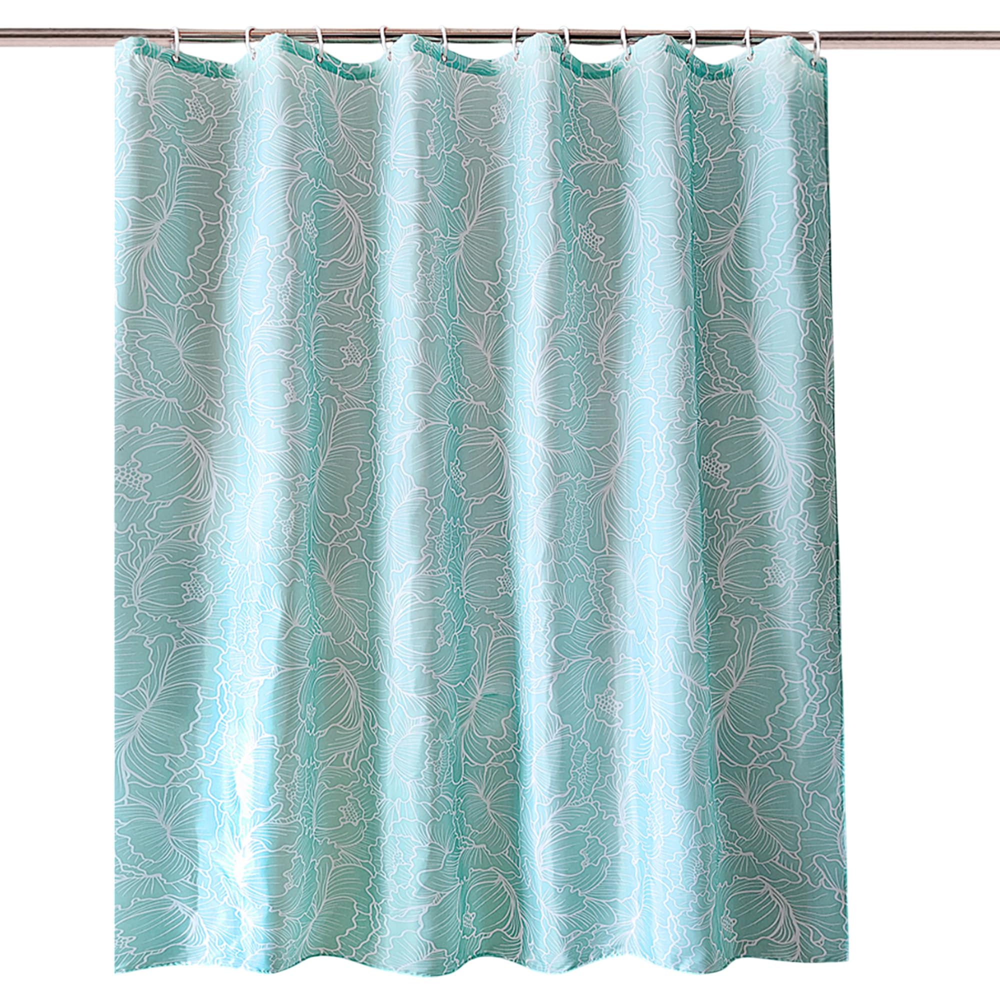 Trimming Shop Floral Shower Curtain for Bathroom - Light Green, 180x180cm