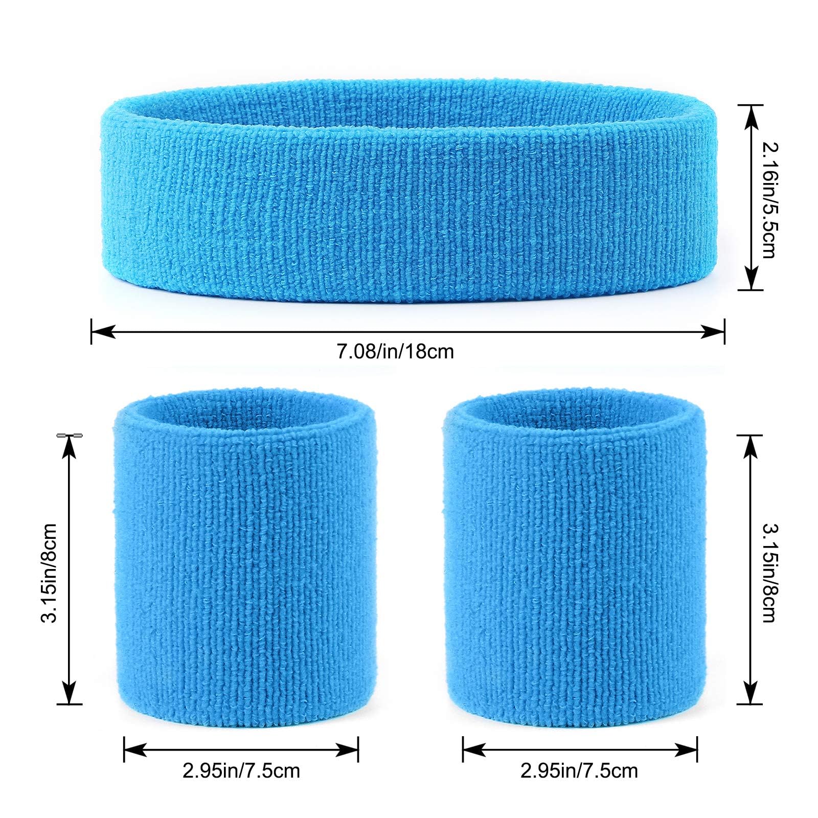 Set Bandeau + Bracelets De Sport Anti-transpiration – éponge Super Absorbante, Orange/blanc, élastiques, Pour Foot, Running Ou Gym