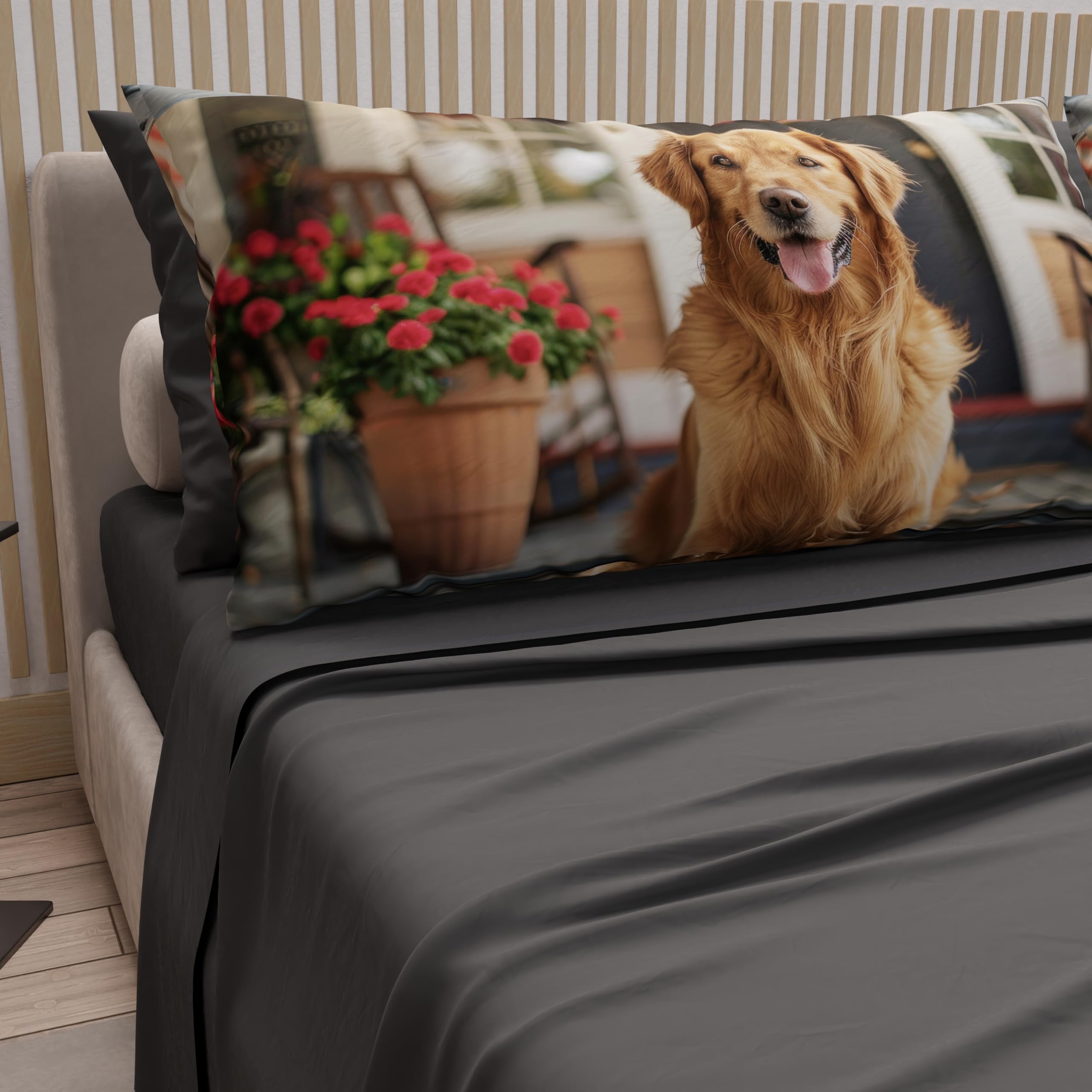 PETTI Artigiani Italiani, Animal Bed Linen with Dogs in Cotton with Pillowcases in Digital Print, Pizza and Half Sheets