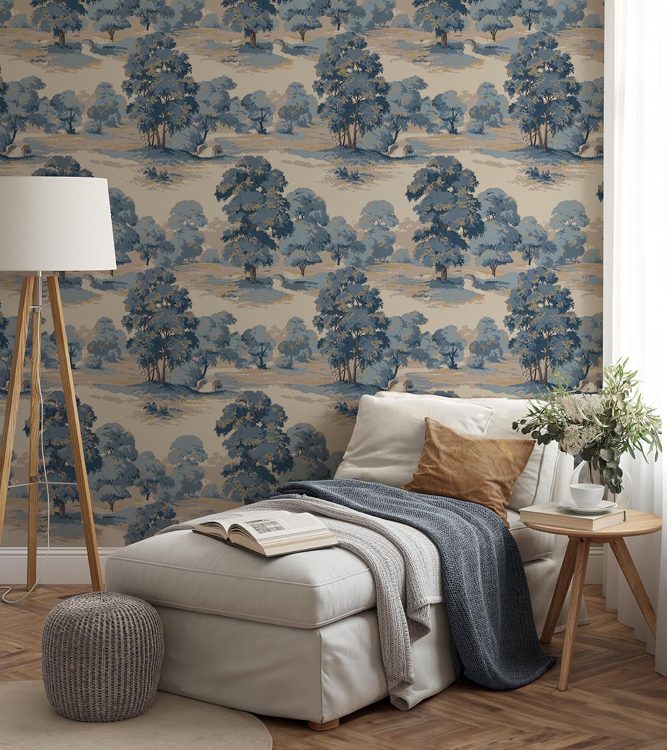 Sherwood Blue Glade Wallpaper, 4164-M1830