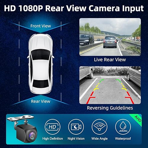 Miniatura 5 de Estéreo de coche Android, doble DIN, inalámbrico, CarPlay y Android Auto, de 18 cm, radio de coche con pantalla táctil con pantalla dividida, WiFi,