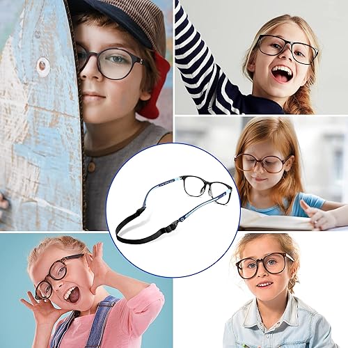 Miniatura 7 de lvvfit Correas ajustables para lentes para niños, correas para gafas deportivas, correas para gafas de sol para niños y niñas, 4 unidades, morado, S