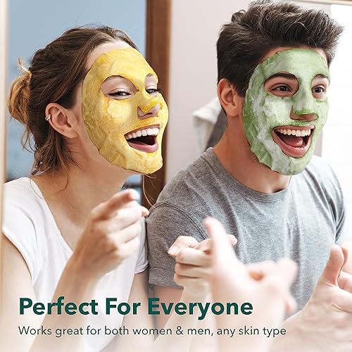 Miniatura 6 de Purederm Máscara facial de té verde para el cuidado de la piel (paquete de 5) Máscara de burbujas de O2 amarilla purificadora profunda cúrcuma