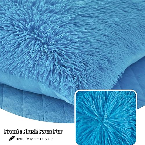 Miniatura 3 de LIFEREVO Paquete de 2 fundas de almohada de pelo sintético lanudo de 20 x 26 pulgadas, fundas de almohada decorativas esponjosas con cierre de