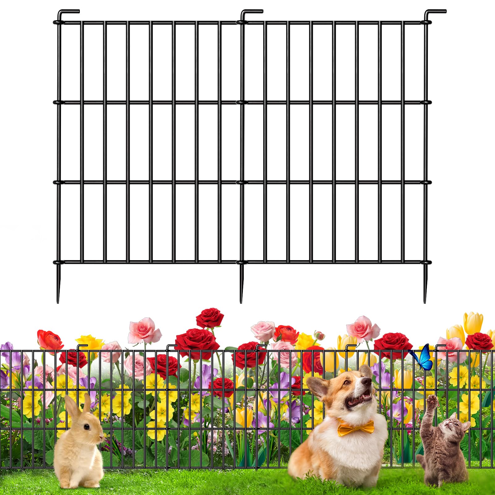 Bordature Aiuole Decorative Recinzione Giardino Scendor Garden 5 Pezzi | Metallo Antiruggine 43cm X 2.4m Per Aiuole Protezione Piante