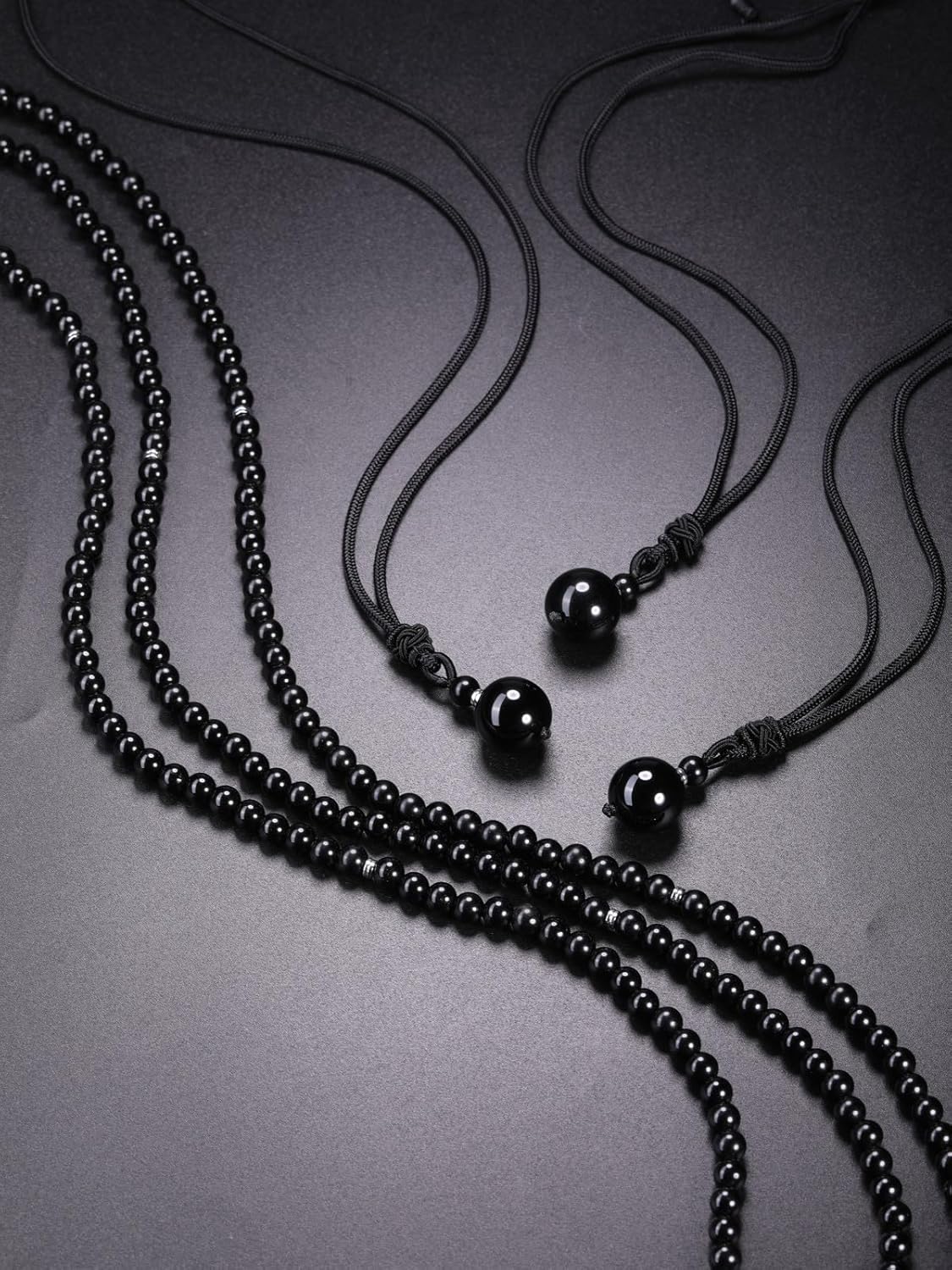 Top Plaza 2Pcs Tiger Eye Crystal Stone Beaded Necklace for Men Natural Gemstone Protection Necklace Mens Handmade Balance Amulet Beads Necklace Jewelry Gifts - Image 4