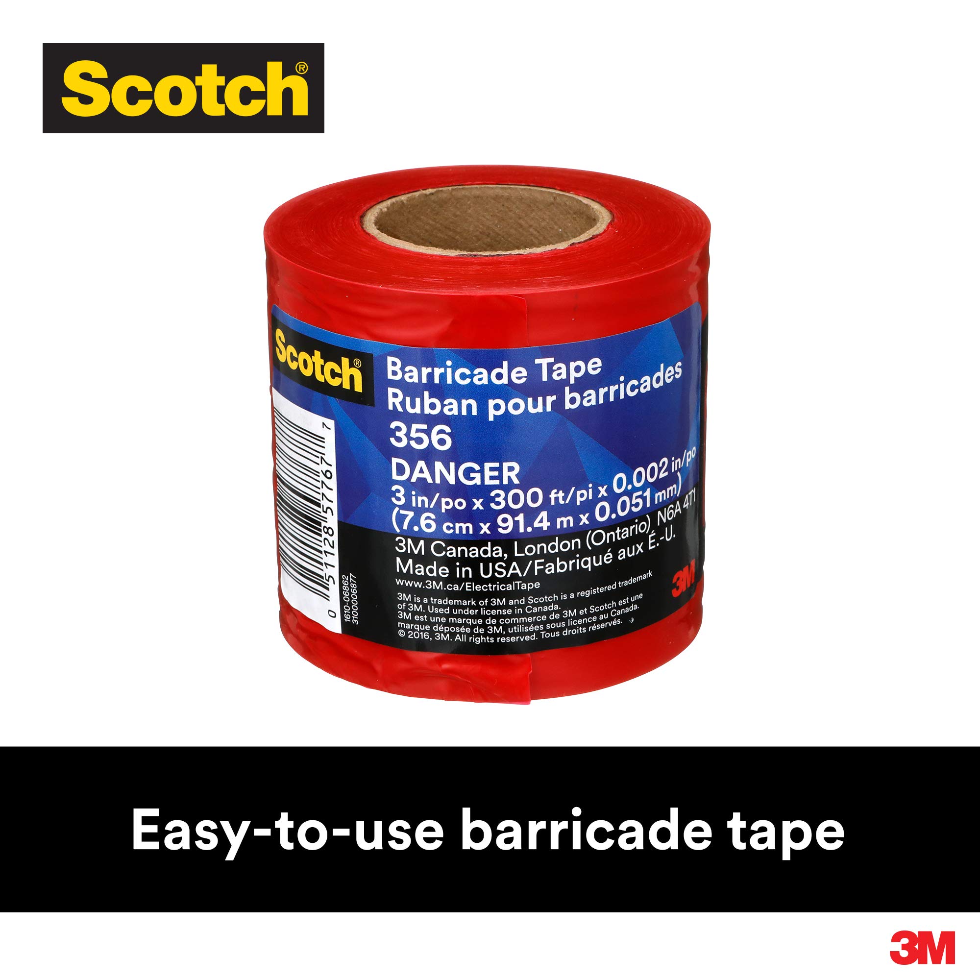 3M Scotch 300 Polyethylene Film Barricade Tape, Legend 