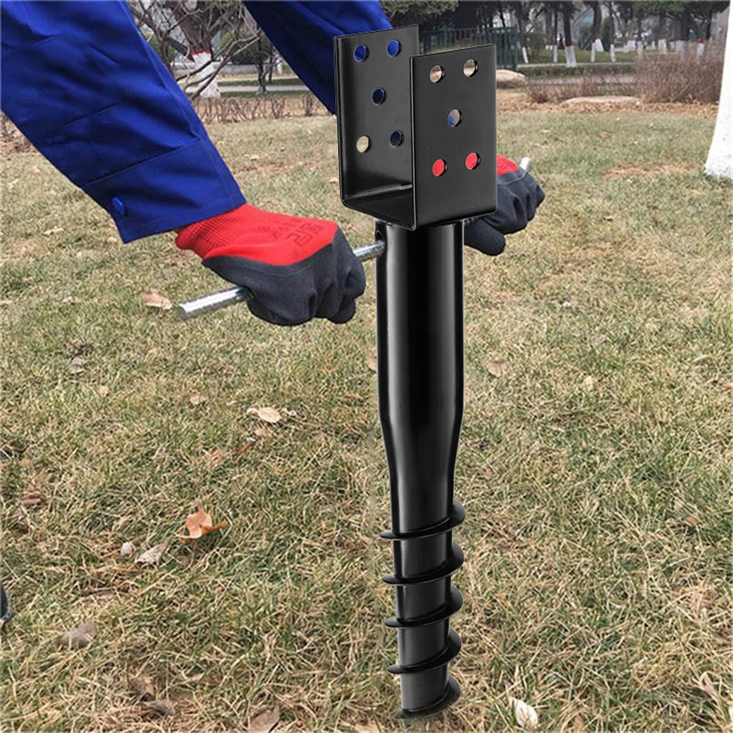 Premium No Dig Ground Anchor DIY Screw in Stake U-Model 27 Inch Fits Standard 4x4 Posts (3.5" X 3.5") Great for Mailbox and Fence Posts