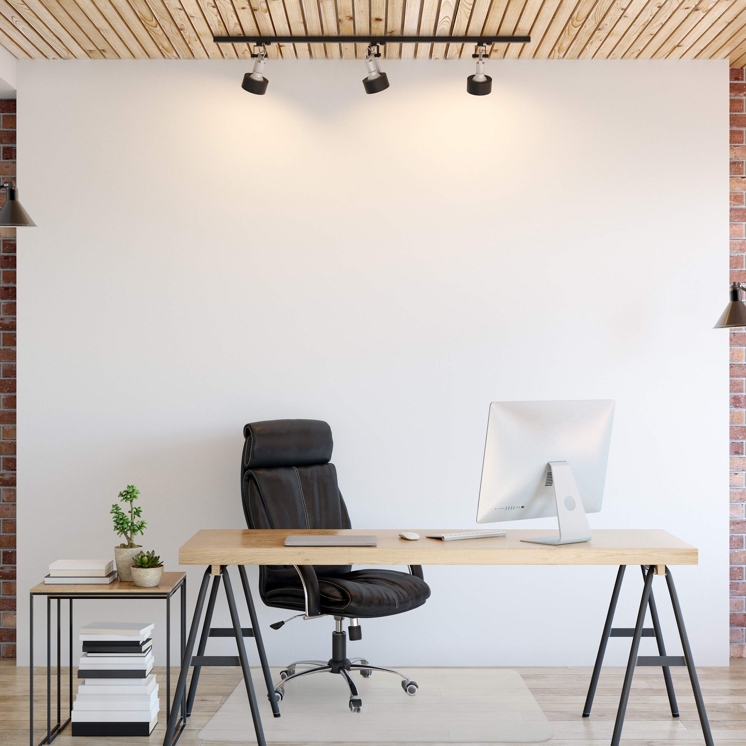 Relaxdays Protector Suelo, Alfombra Silla Oficina, Tapete Antideslizante para Parquet, PVC, 120 x 120 cm, Transparente