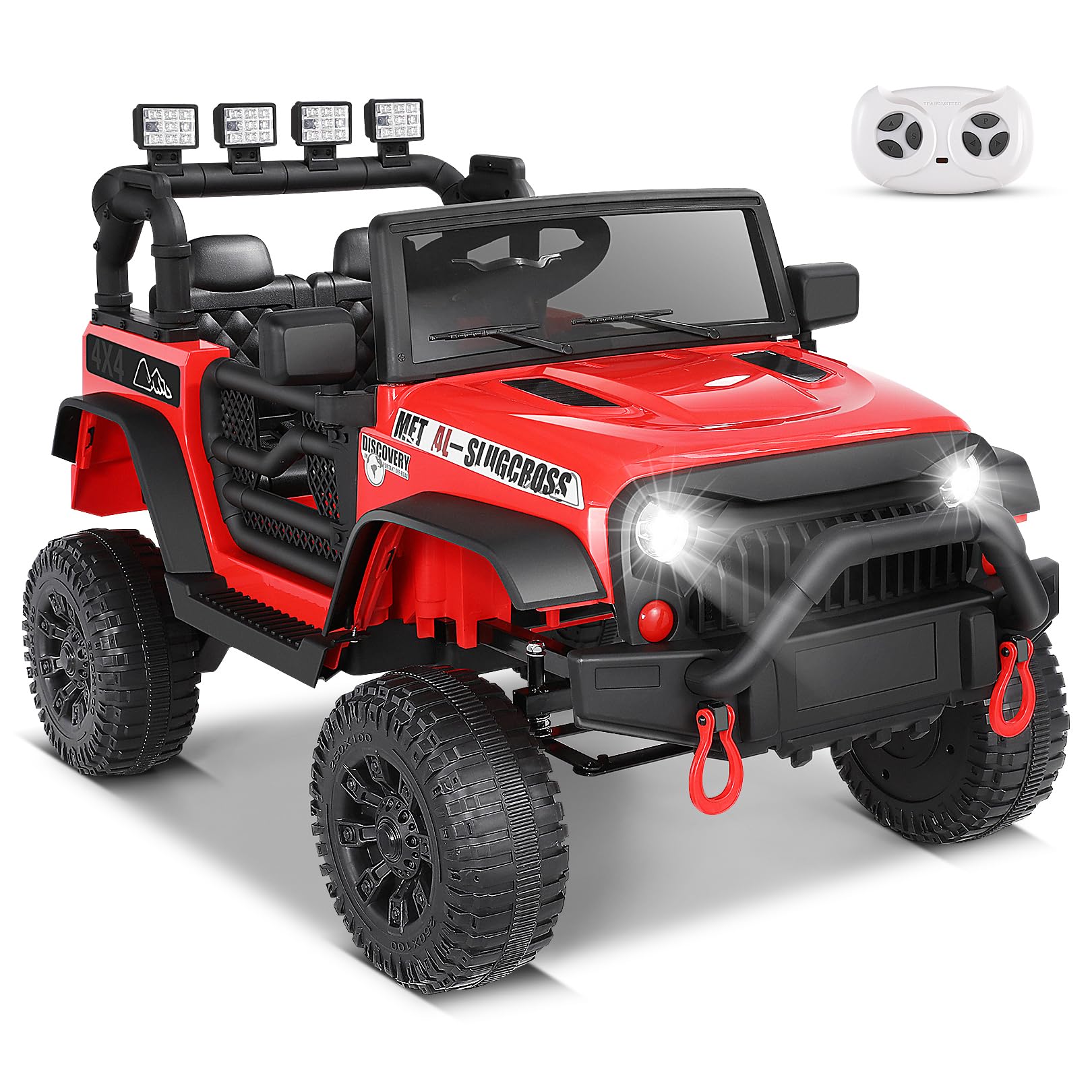Hikole 24V Kids Electric Car for Kids with Parent Remote, 24V Ride on Toy Cars for Boys&Girl, Powerful Drive Car, Driving/Reverse, Pedal Accelerate, 2×200W Battery Power Motors, Car Toy, Red-24V