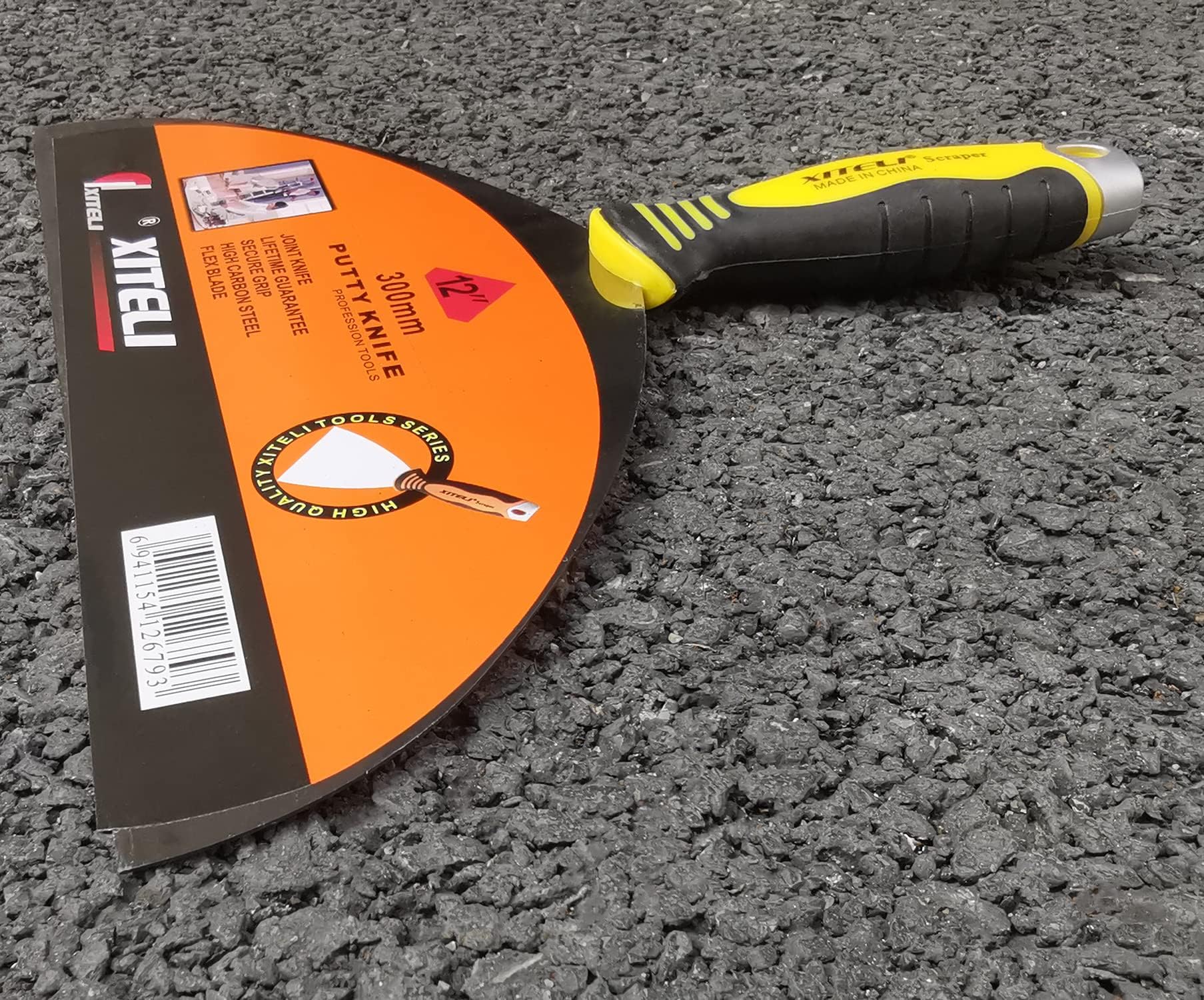 Großer Spachtelschaber, 30,5 cm, Spachtelmesser mit ergonomischem Kunststoffgriff zum Abkleben von Farbe, Wand, Bodenfliesen, Metallspachtelwerkzeug, Messer, Entferner für Holz, Tapetenschaber