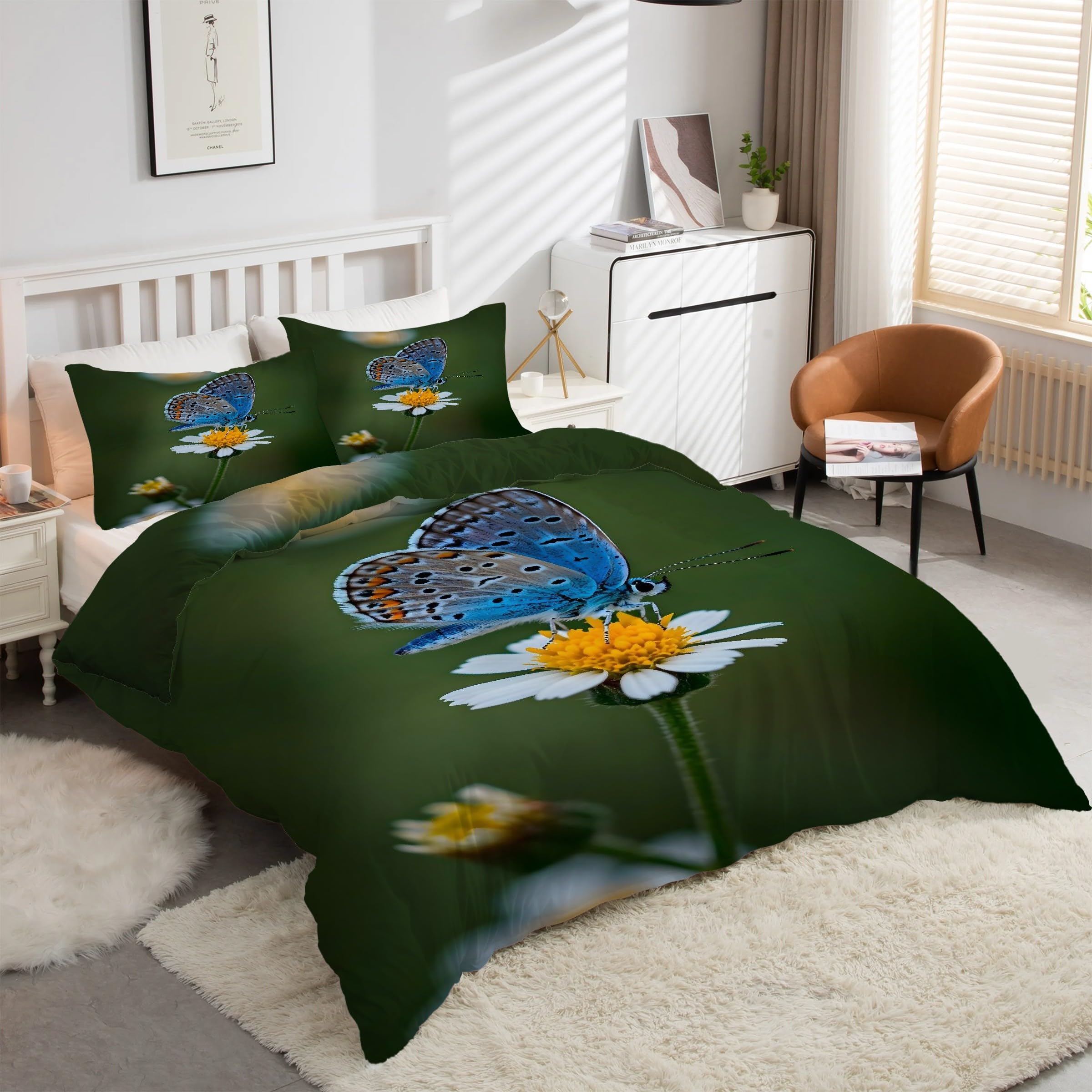 Housse de couette 200x200 bleu pour une chambre printanière