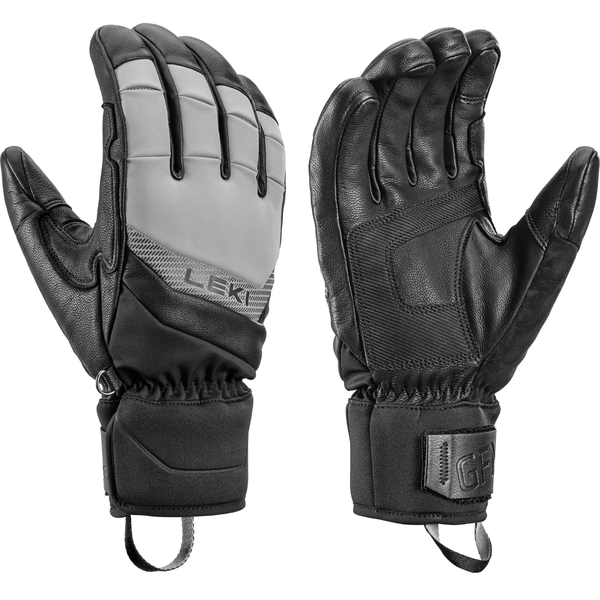 LEKI Griffin Base Zero - Guantes de esquí para Hombre, Resistentes al Agua, cálidos Guantes de Invierno de Softshell, Neopreno y Piel de Cabra
