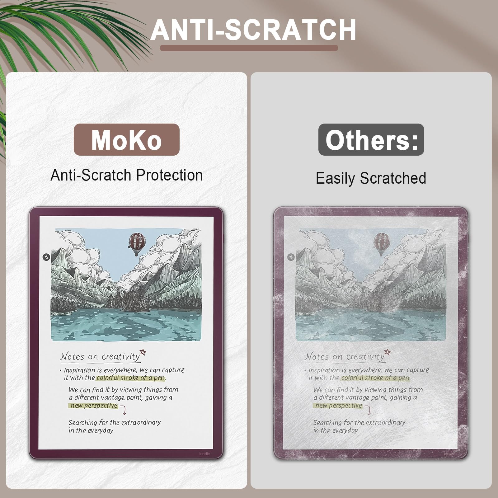 MoKo 3 Pack Paper Feel Screen Protector for 11" Kindle Scribe Colorsoft, Kindle Scribe 3rd Generation 2025 Accessories, Writing Drawing Notetaking, High Clarity Matte PET Film, Case Friendly
