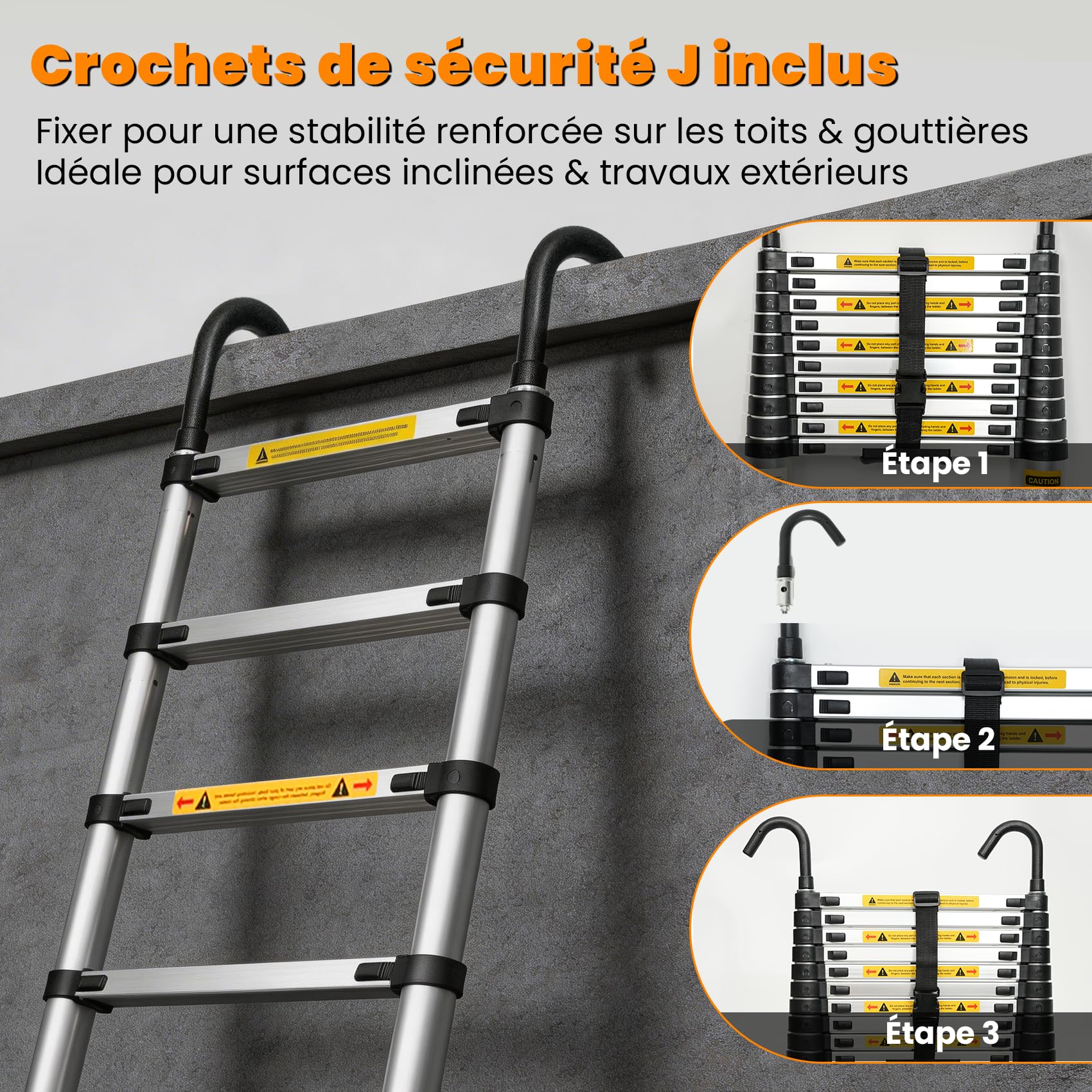 Echelle Telescopique en Aluminium 3,8m