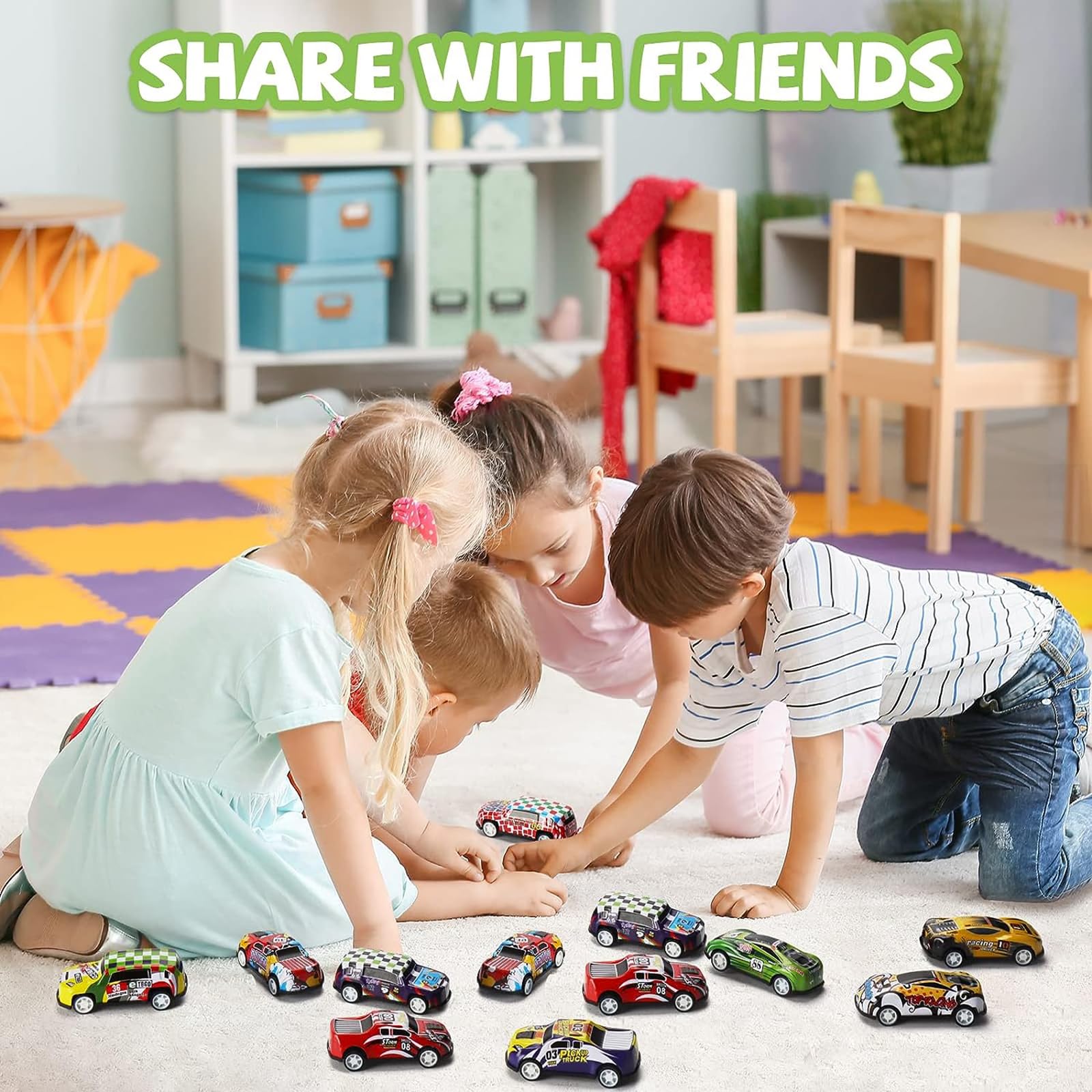 SZJYMY 30 pcs Pull Back Race Cars Toy with Storage Box,Alloy Die Cast Race Push and Pull Back Car Friction Powered VehiclesTreasure Box Toys for Classroom - Image 3