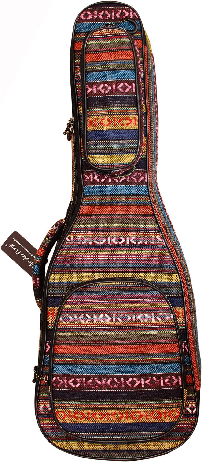 MUSIC FIRST Original Design 0.6" (15mm) Thick Padded Country Style Baritone Ukulele Case, Ukulele Bag (30"~31")