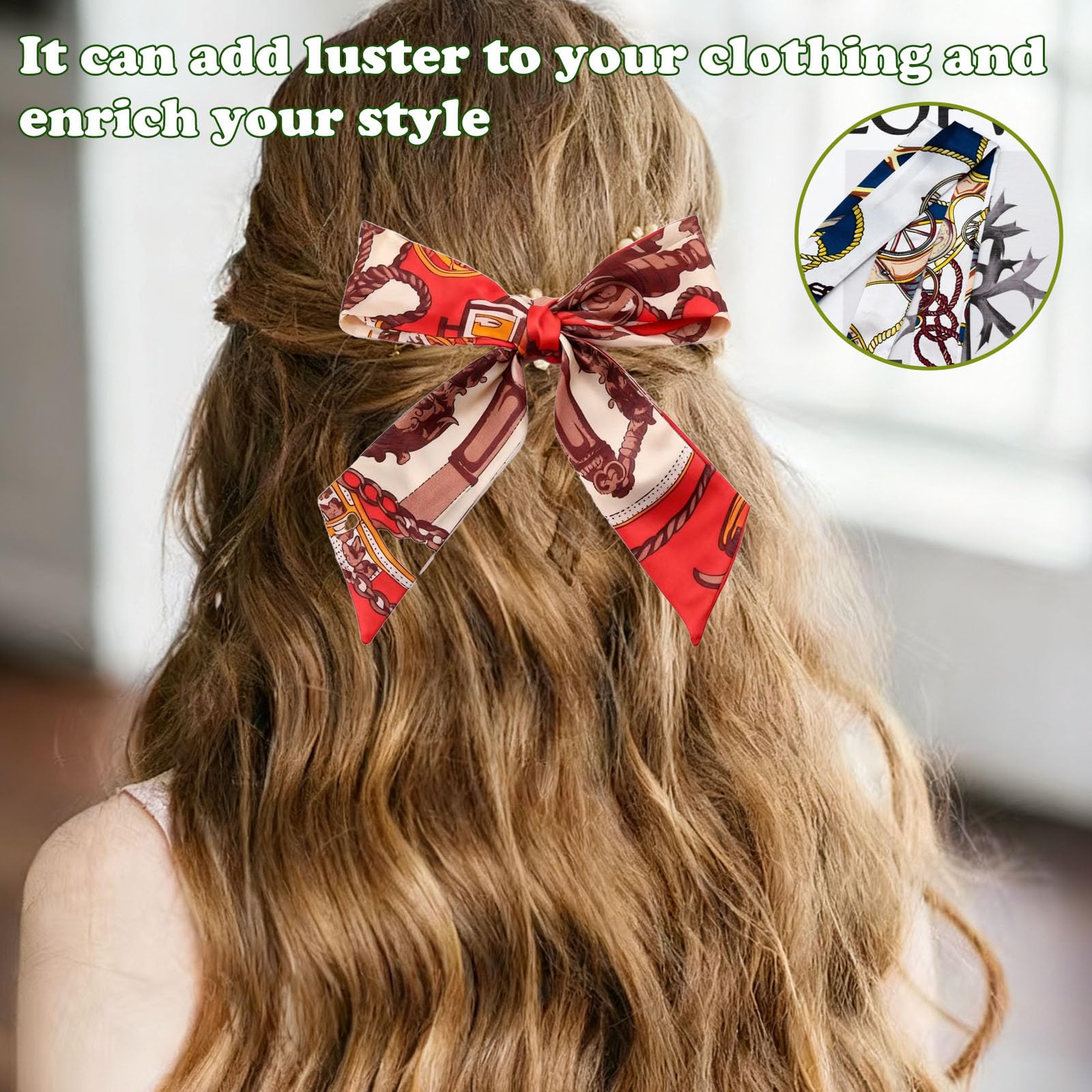 foulard da borsa donna 10 pezzi sciarpa raso seta elegante 90x4 cm accessori moda per capelli collo borsa regalo fashion