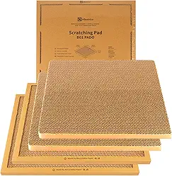 Placa para arranhar gatos, arranhadores ondulados recarregáveis e combináveis para gatos internos, papelão dupla face e reciclável (2 refis + 2 unidades)